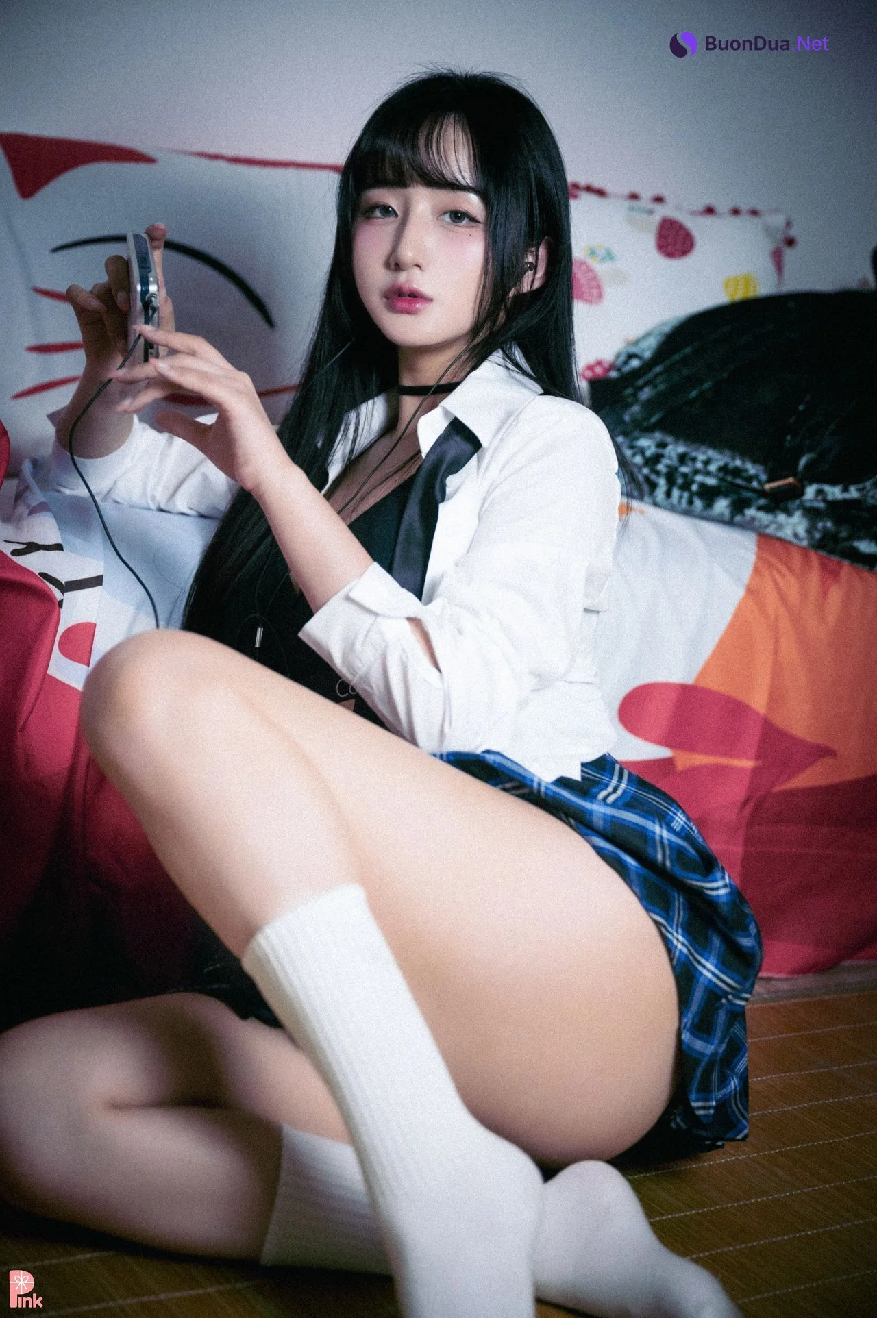 Han Jina 한지나, [PINK] 지나의 교복 생활 (Dark Ver) - Photo 16
