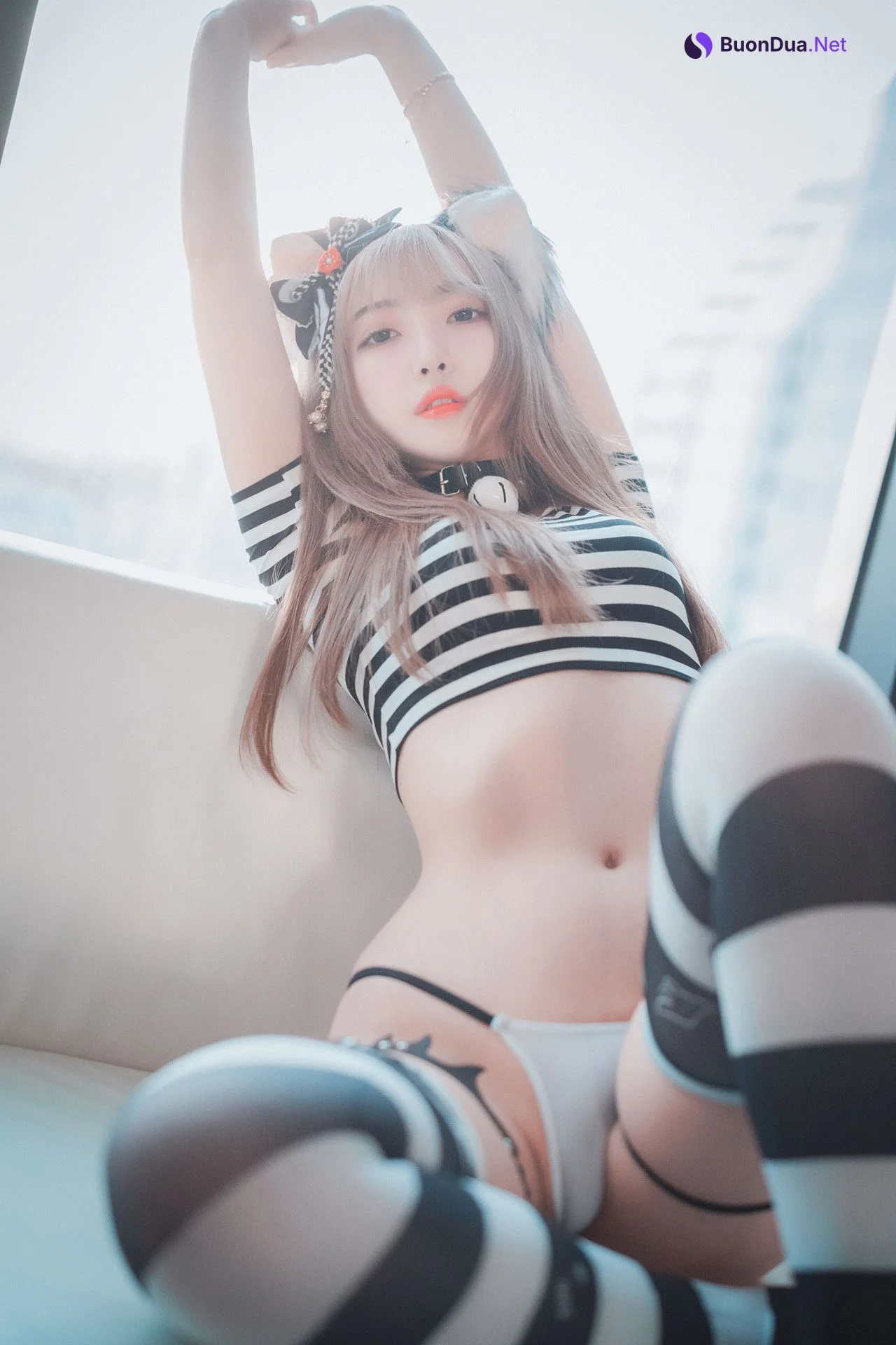 HaNari 하나리, DJAWA ‘Catgirl in Stripes’ Set.01 - Photo 10