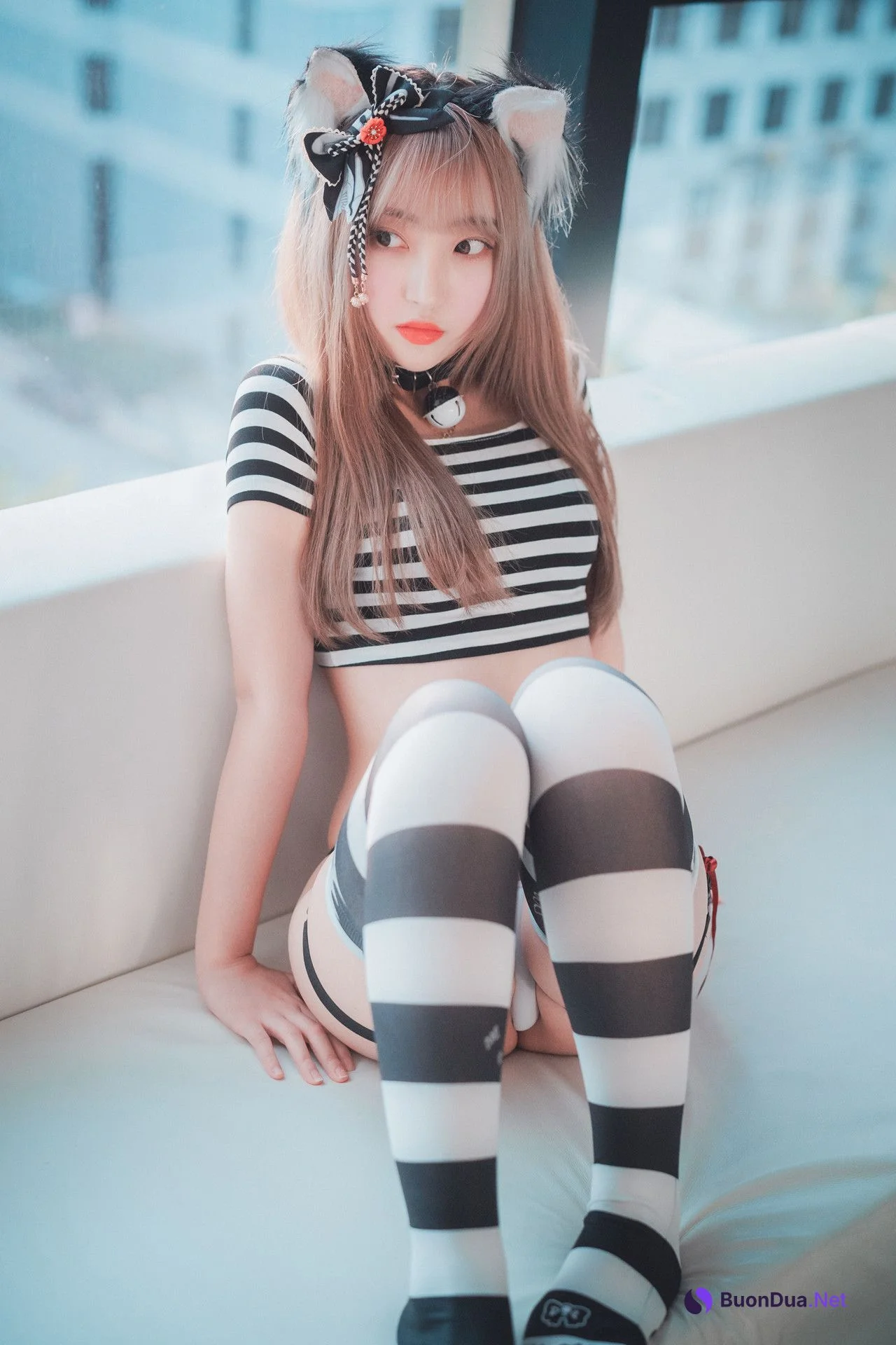 HaNari 하나리, DJAWA ‘Catgirl in Stripes’ Set.01 - Photo 12