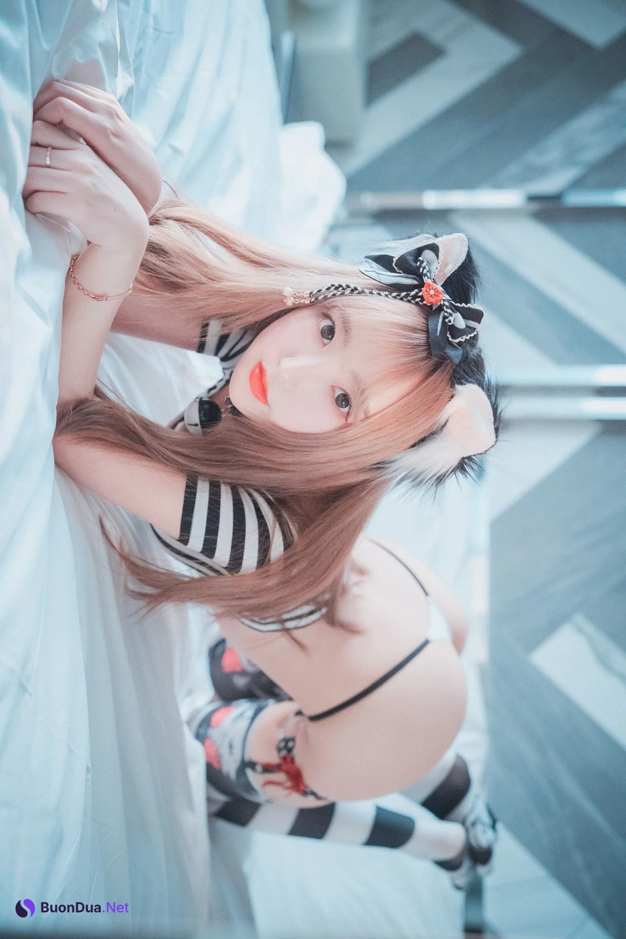 HaNari 하나리, DJAWA ‘Catgirl in Stripes’ Set.03 - Photo 7
