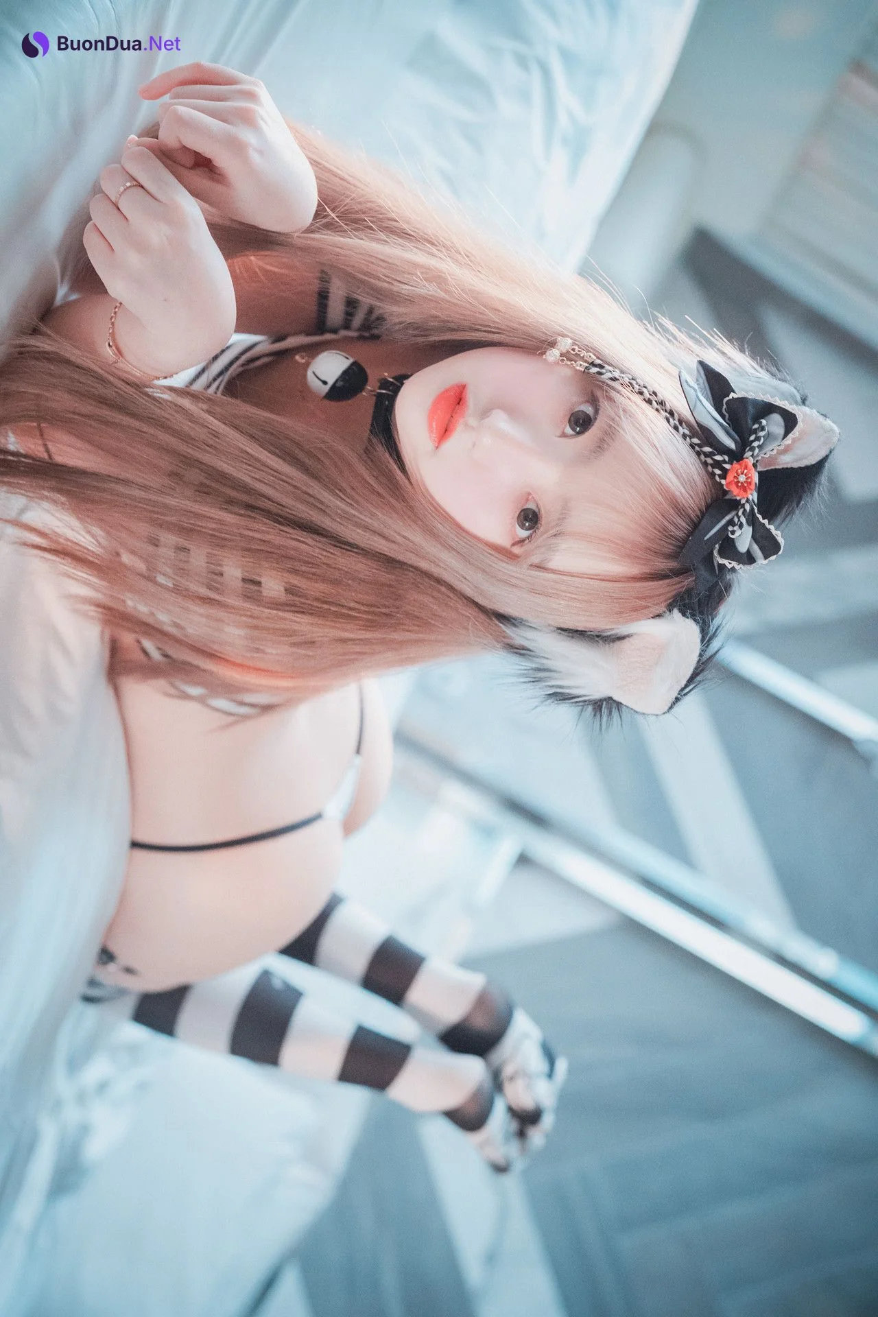HaNari 하나리, DJAWA ‘Catgirl in Stripes’ Set.03 - Photo 8