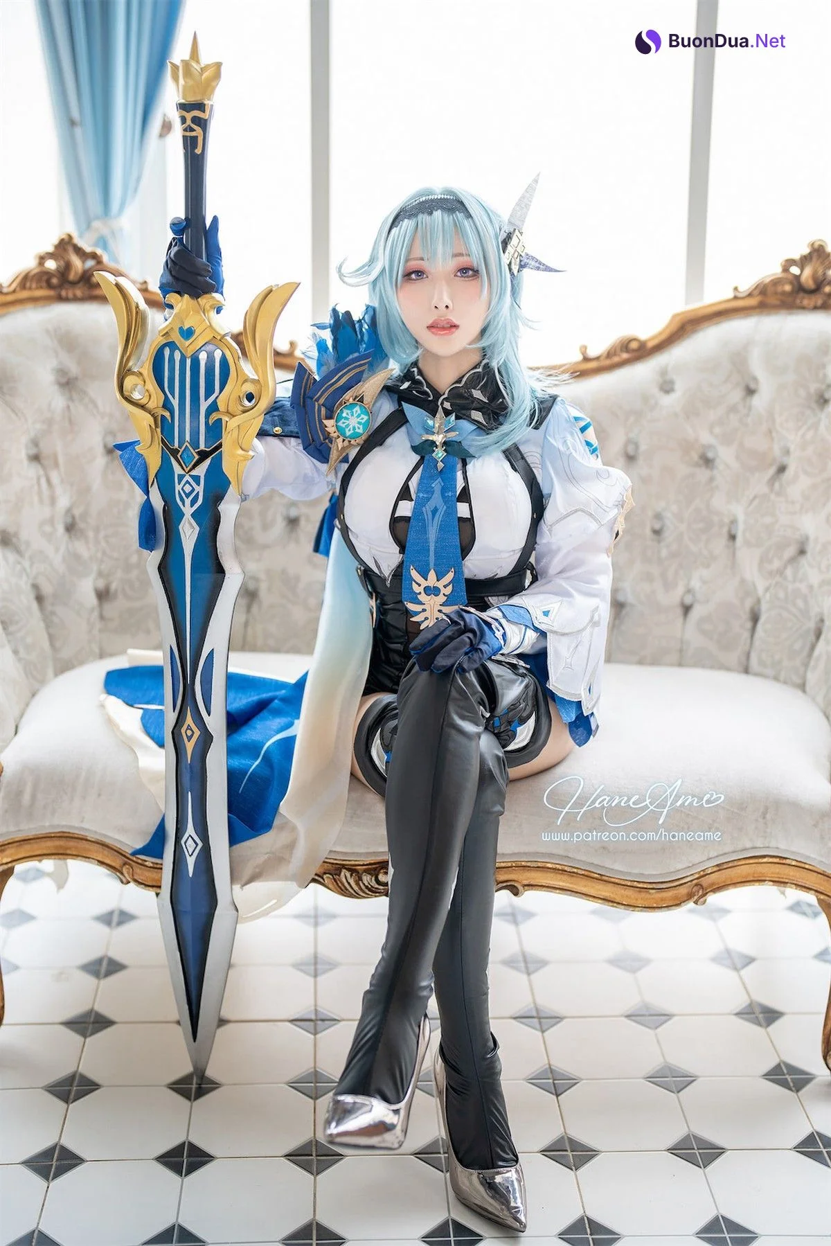 雨波HaneAme Cosplay Eula Lawrence Genshin Impact - 사진 3