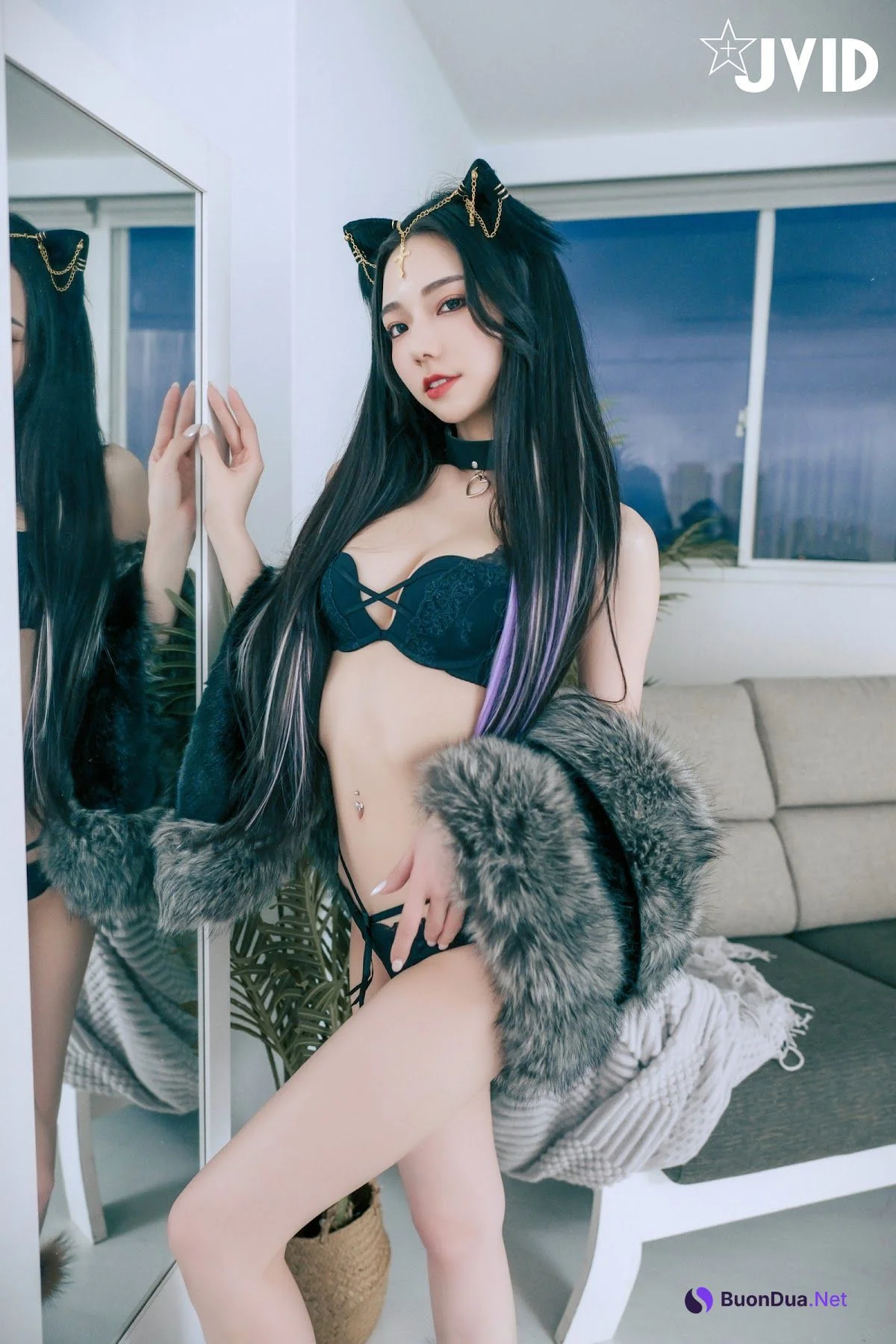[JVID] 啾啾 – 牛奶成功收編冶豔的黑貓娘 - รูปภาพ 4