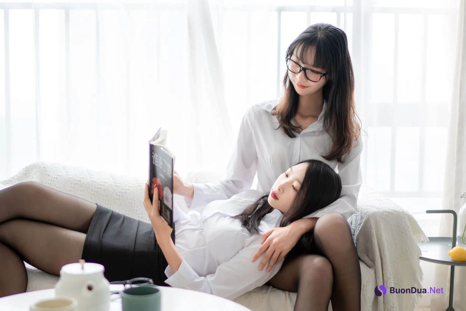 JVID精品 西呱呀呀呀 – 黑絲雙人百合 - Photo 11