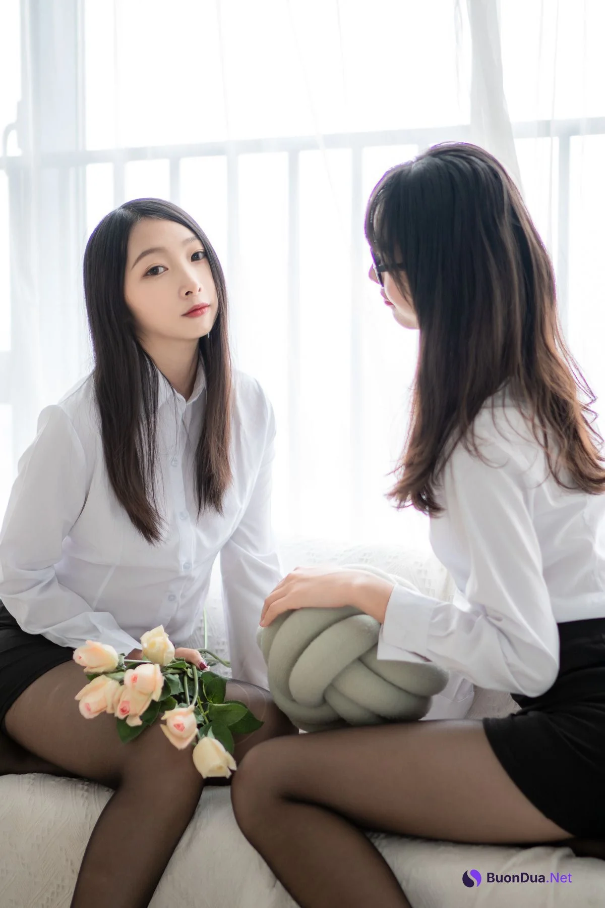 JVID精品 西呱呀呀呀 – 黑絲雙人百合 - Photo 13