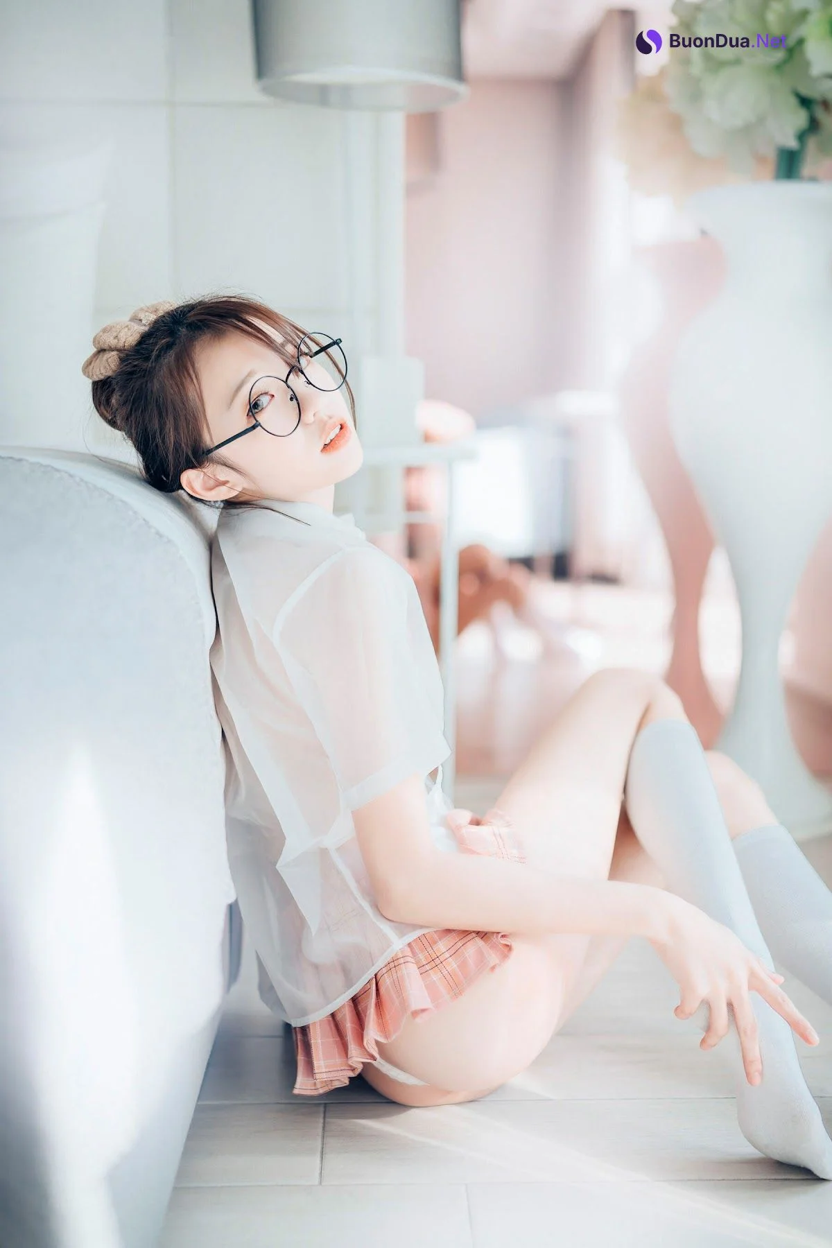 [JVID] 妍妍 Angel – 女孩在trasmart制服與眼鏡 - 사진 13