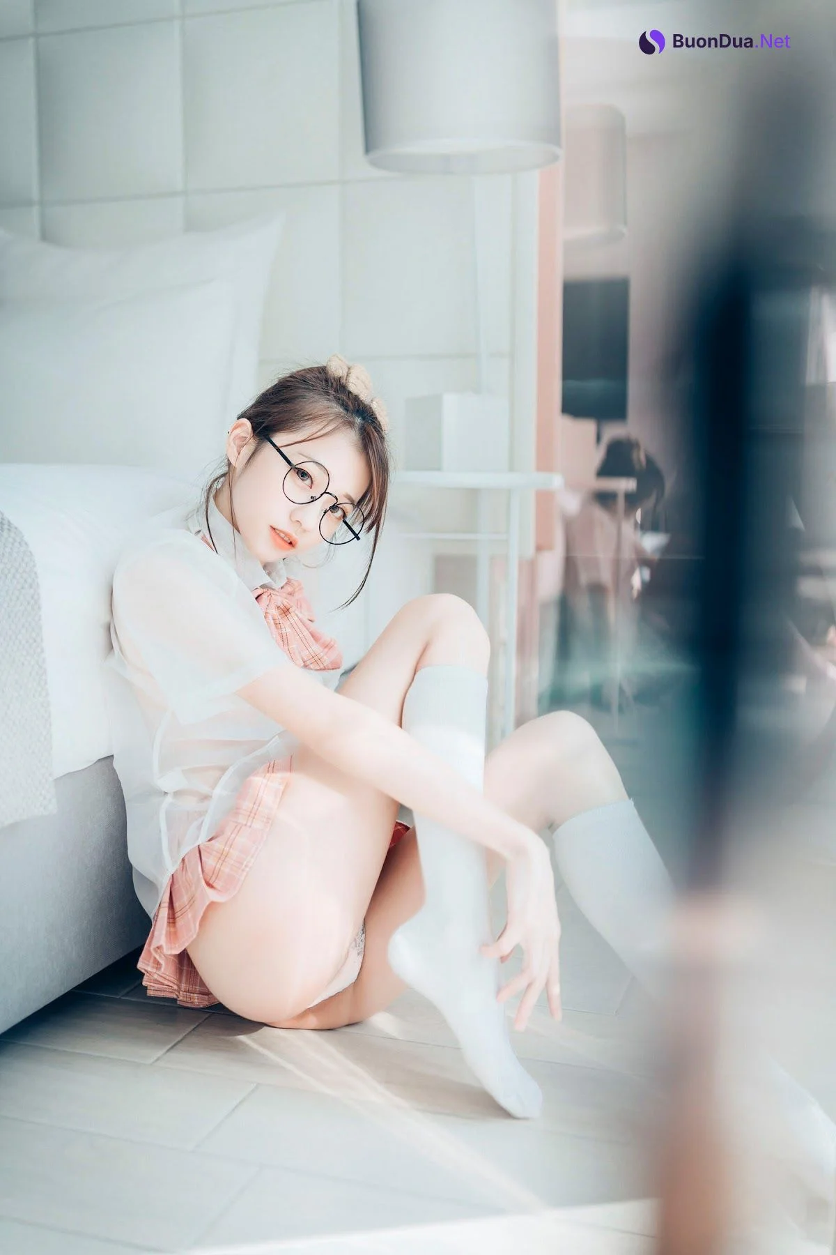 [JVID] 妍妍 Angel – 女孩在trasmart制服與眼鏡 - 사진 14