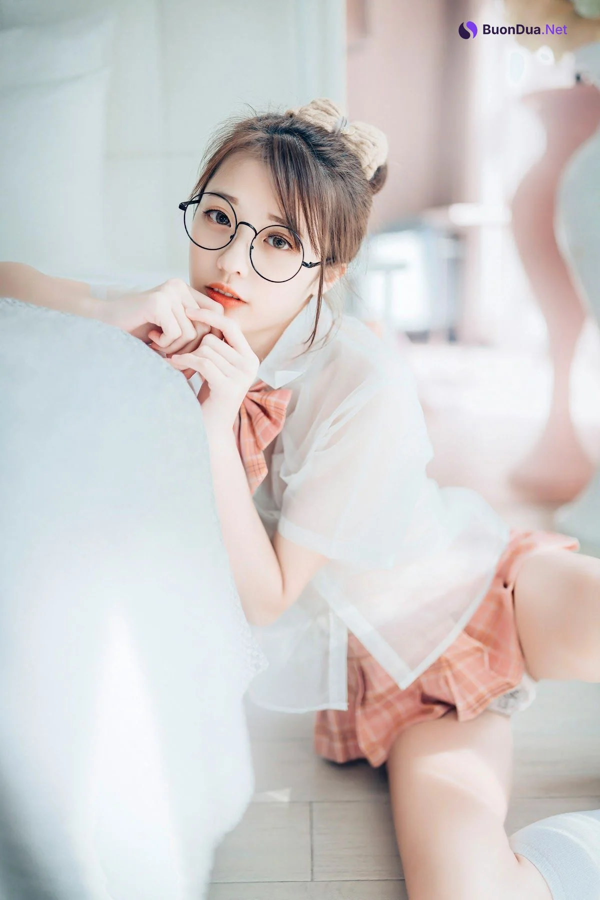 [JVID] 妍妍 Angel – 女孩在trasmart制服與眼鏡 - 사진 16