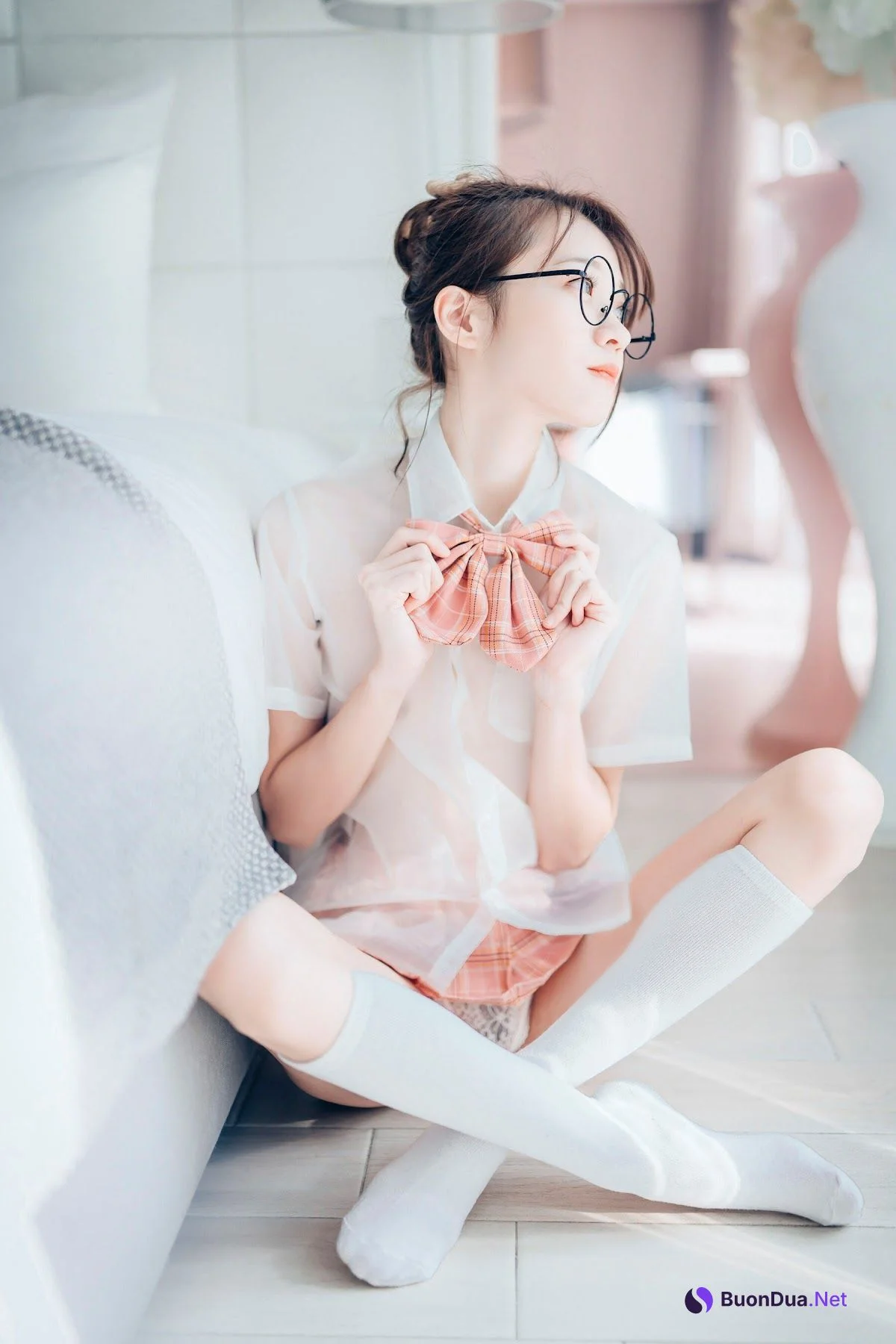 [JVID] 妍妍 Angel – 女孩在trasmart制服與眼鏡 - 사진 20