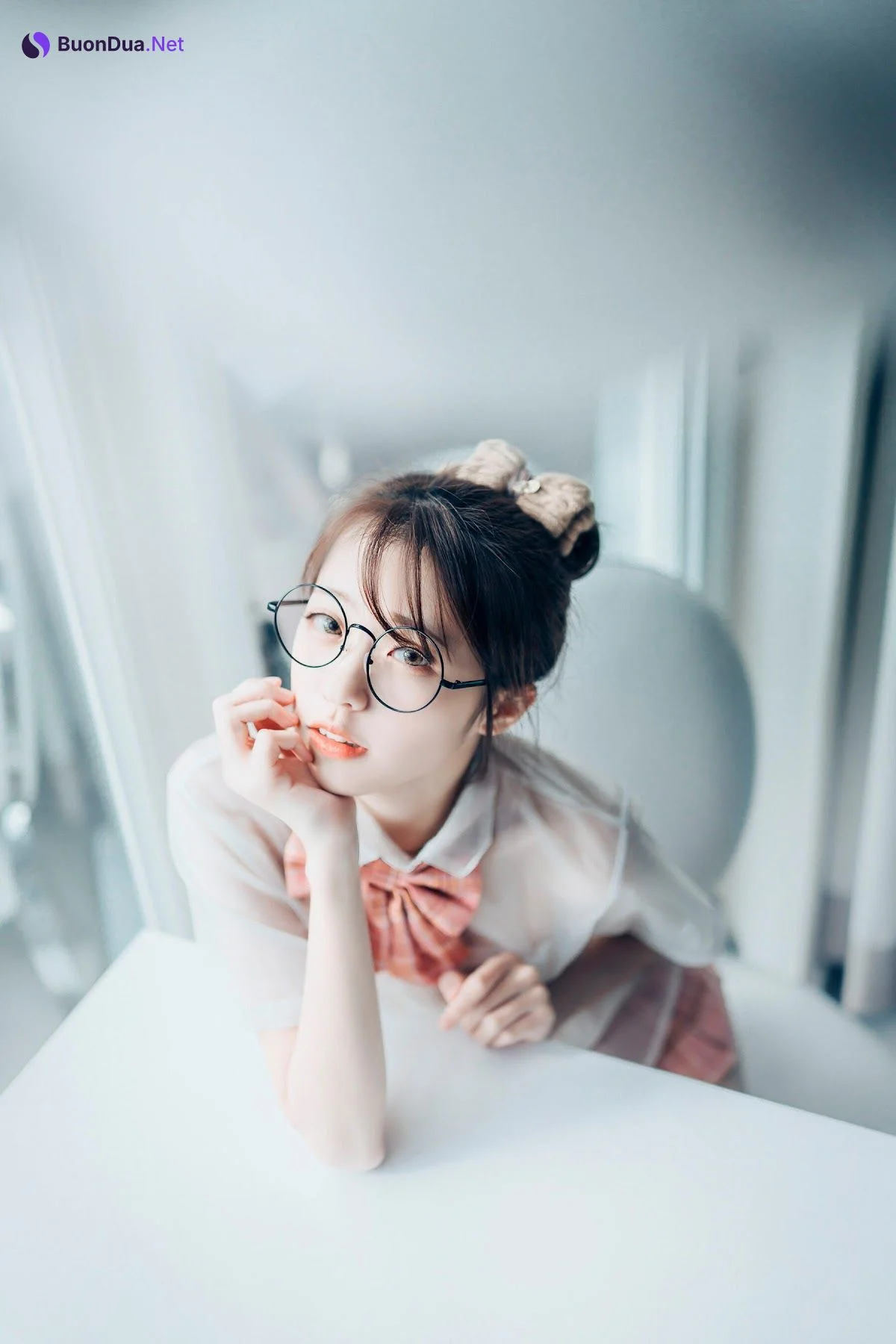 [JVID] 妍妍 Angel – 女孩在trasmart制服與眼鏡 - 사진 4