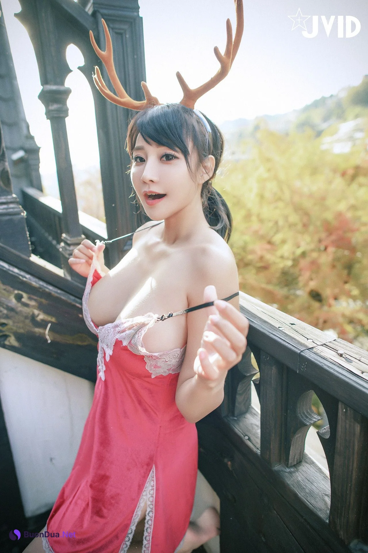 JVID Lele 樂樂 – 全輯上空無碼 巨乳校花 樂樂－鹿角loli的報恩！ Set.03 - Photo 9