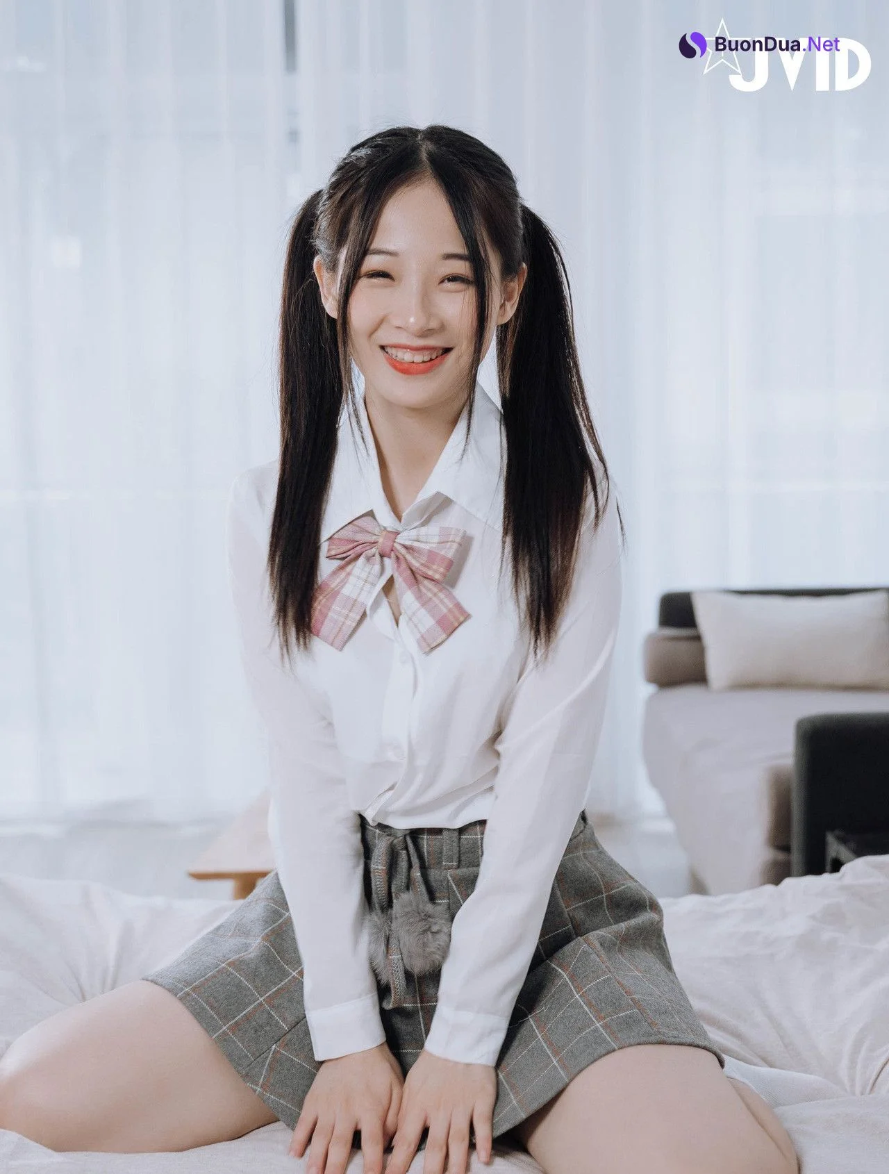 JVID精品 婕咪 雙馬尾女孩想在學長的胯下依偎，四点全露 No.01 - Photo 13