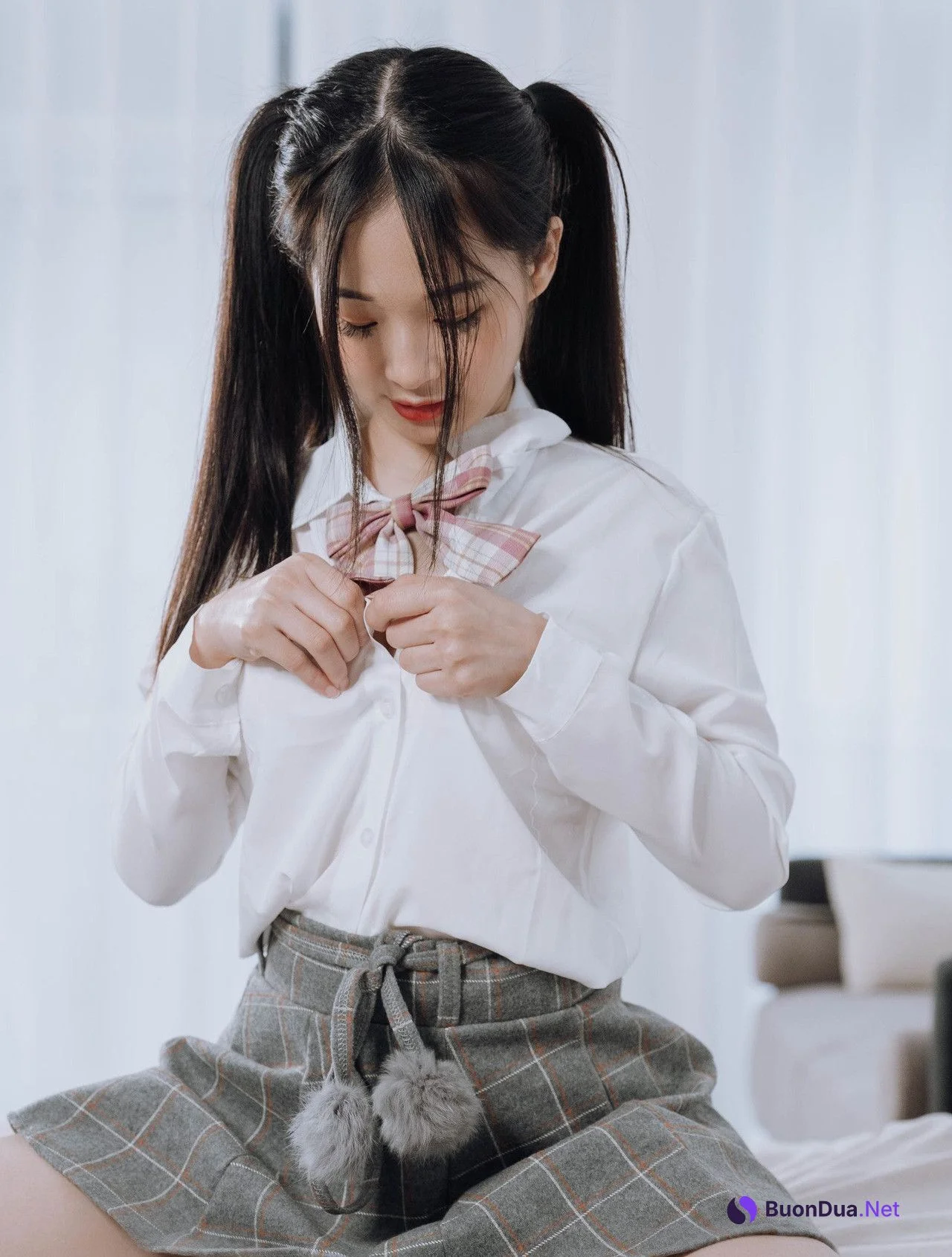 JVID精品 婕咪 雙馬尾女孩想在學長的胯下依偎，四点全露 No.01 - Photo 14