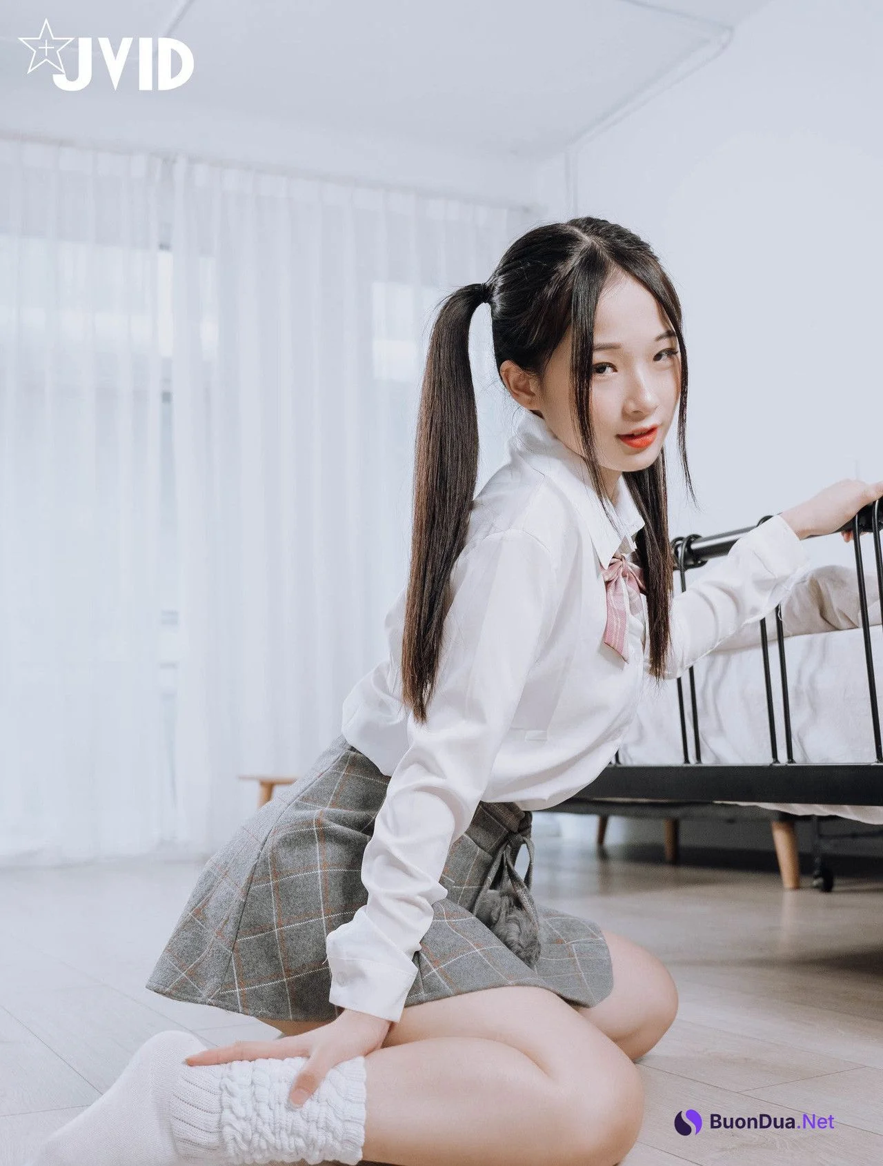 JVID精品 婕咪 雙馬尾女孩想在學長的胯下依偎，四点全露 No.01 - Photo 2