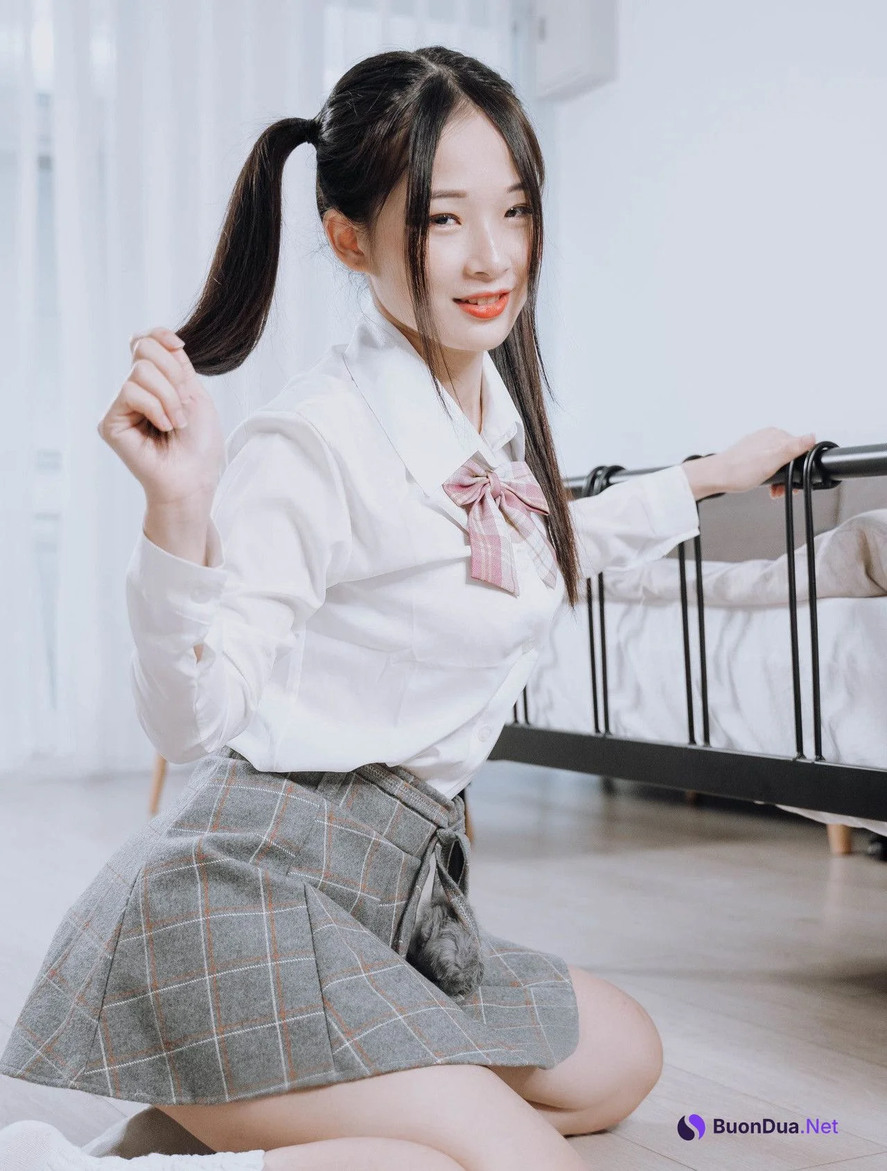 JVID精品 婕咪 雙馬尾女孩想在學長的胯下依偎，四点全露 No.01 - Photo 3