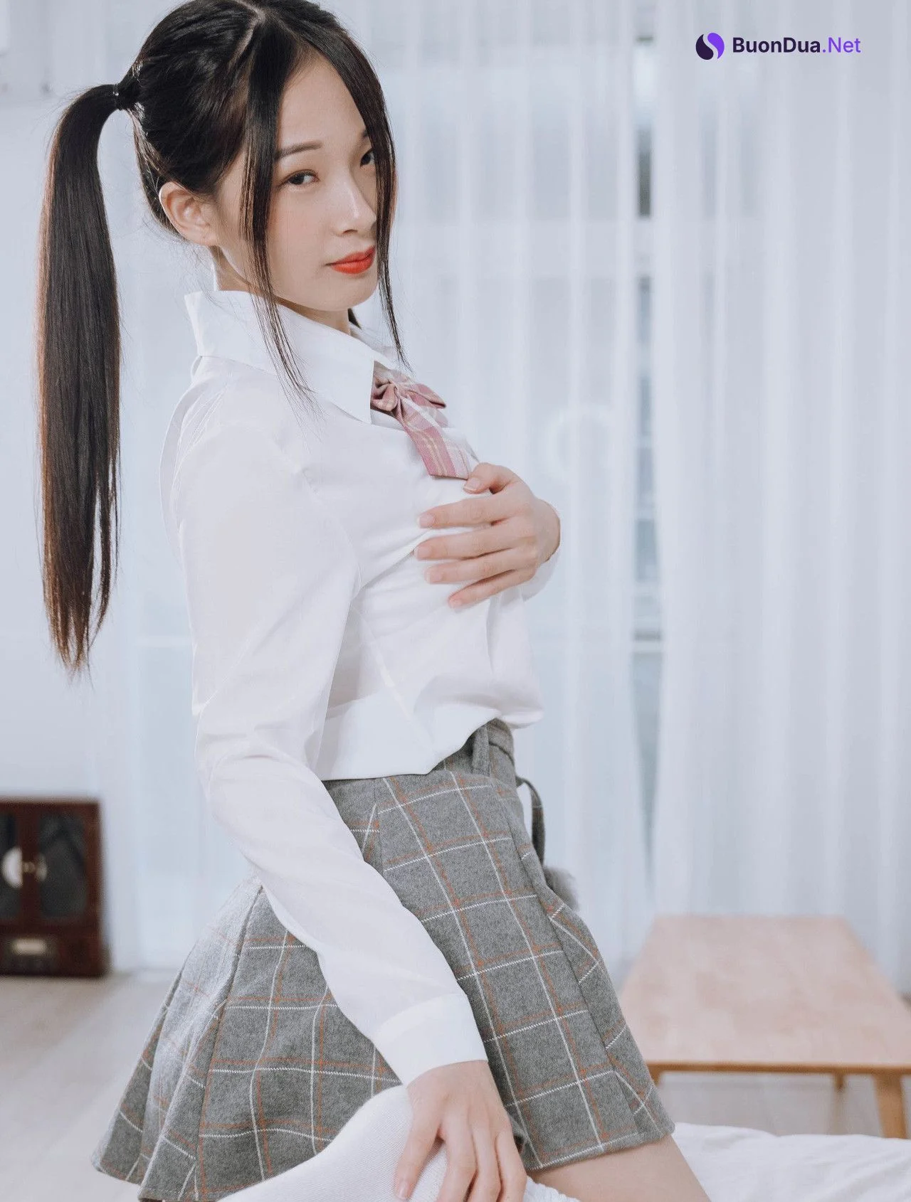 JVID精品 婕咪 雙馬尾女孩想在學長的胯下依偎，四点全露 No.01 - Photo 4