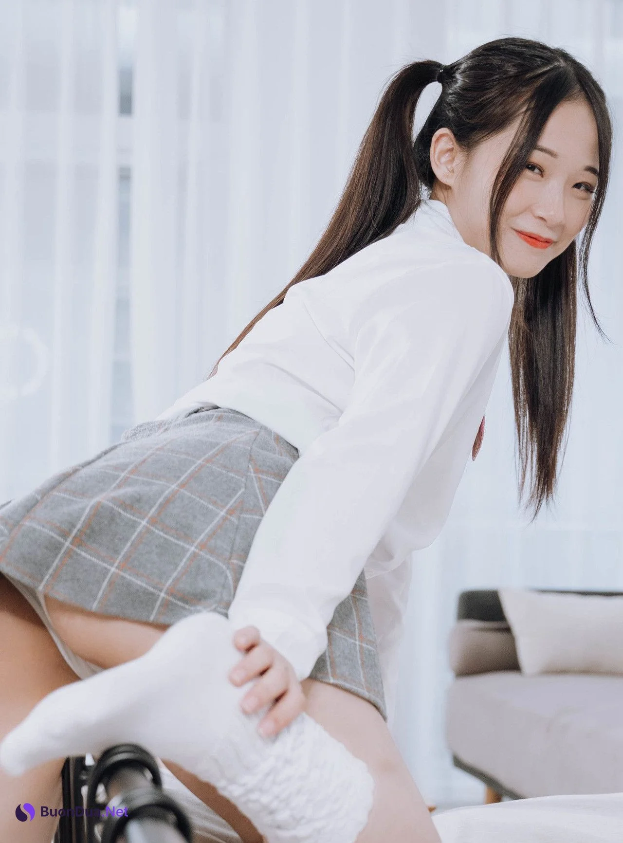 JVID精品 婕咪 雙馬尾女孩想在學長的胯下依偎，四点全露 No.01 - Photo 5