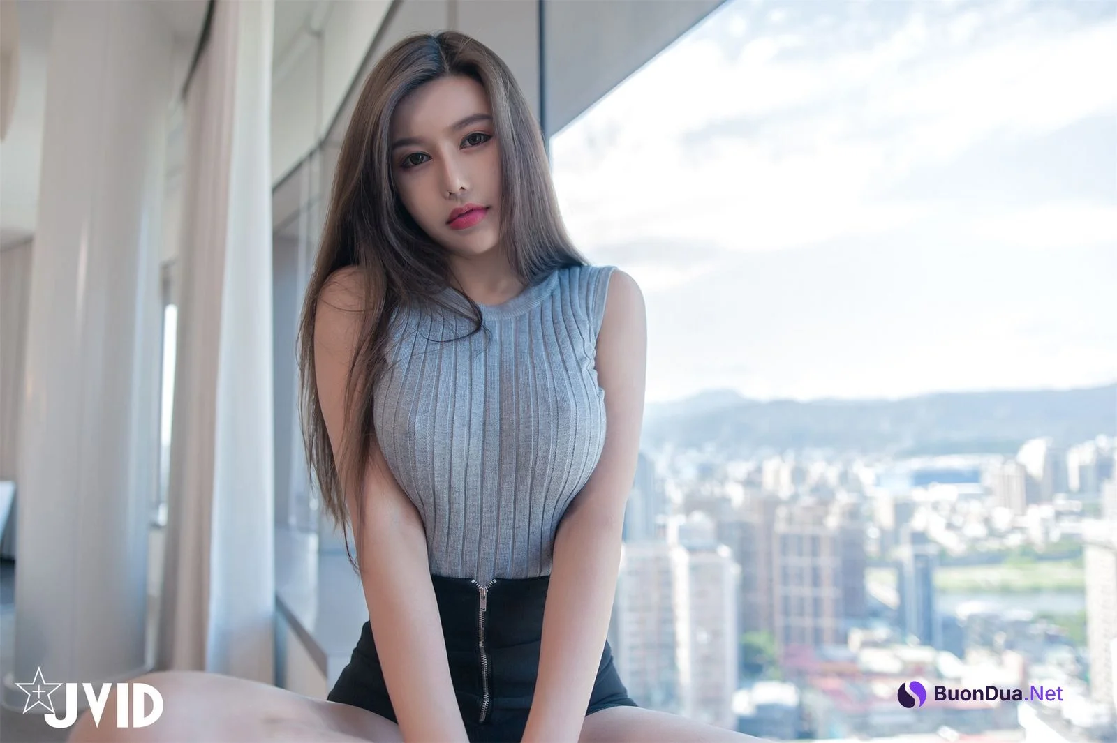 JVID精品 夢幻般的美巨乳女神【木木森】景觀高樓內的裸體誘惑 Set.01 - Photo 17