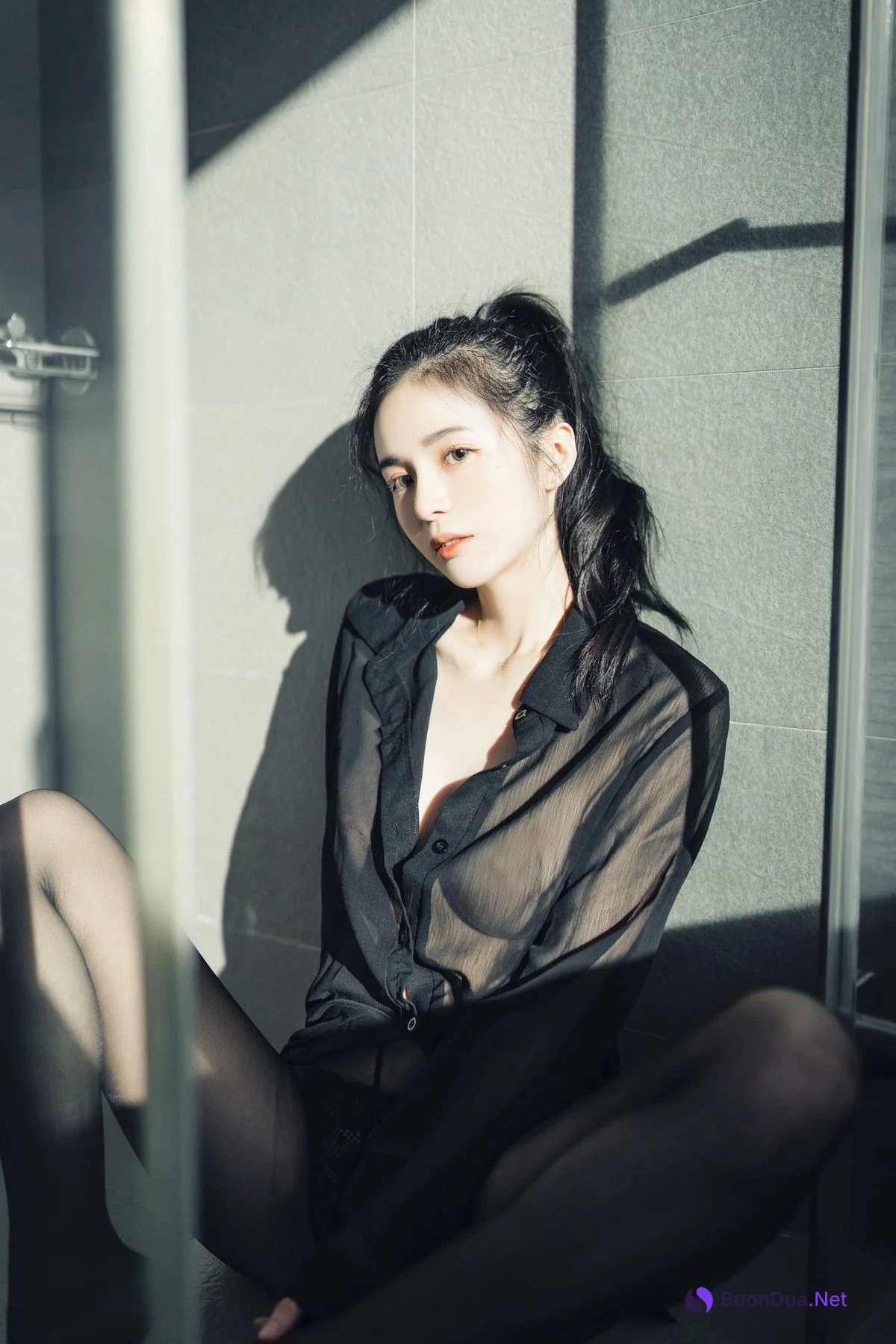 JVID精品 🔞仙仙辰 透明罩衫 透明駱駝蹄內褲 濕潤黑絲 我的女友 這次有點色😈有點甜 Set.02 - Photo 11