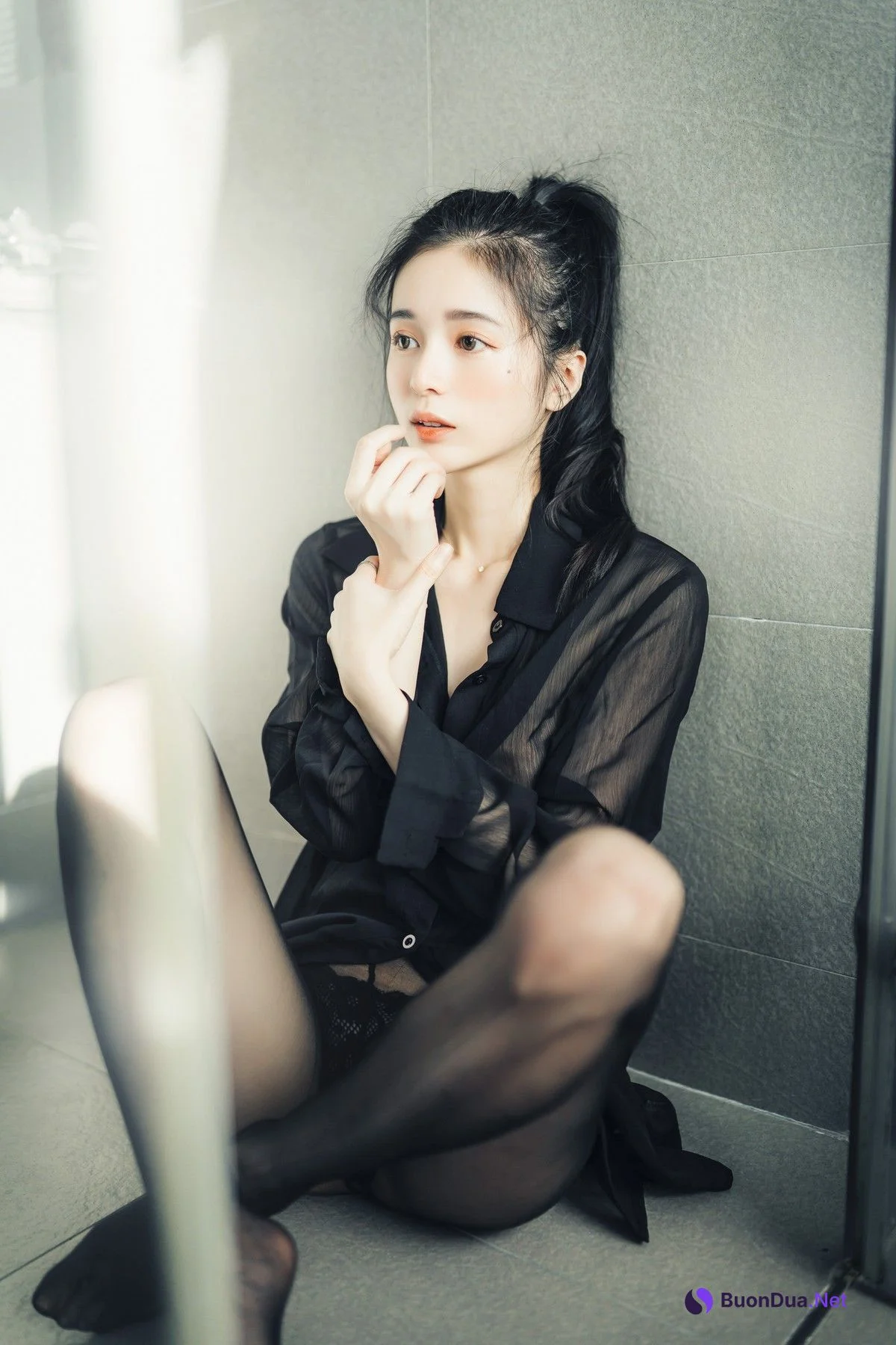 JVID精品 🔞仙仙辰 透明罩衫 透明駱駝蹄內褲 濕潤黑絲 我的女友 這次有點色😈有點甜 Set.02 - Photo 13