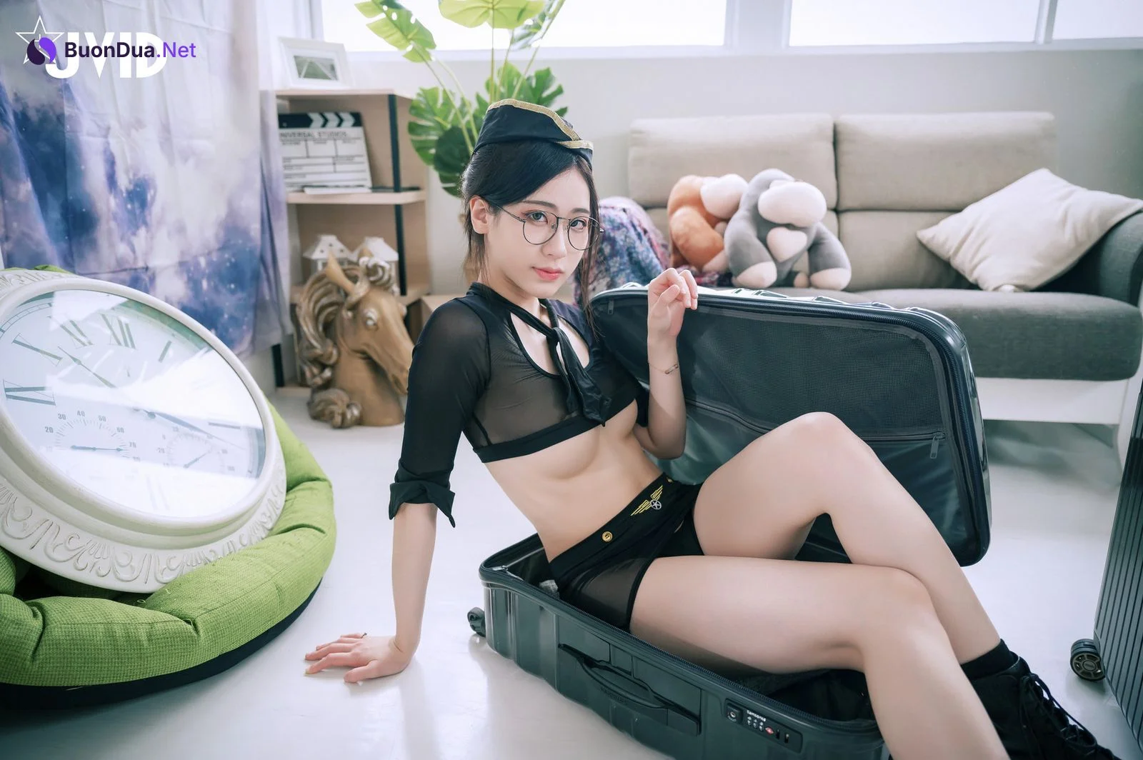 JVID精品 阿黎性感暗黑空姐，極透明空姐服令人血脈噴張 Set.02 - Photo 19