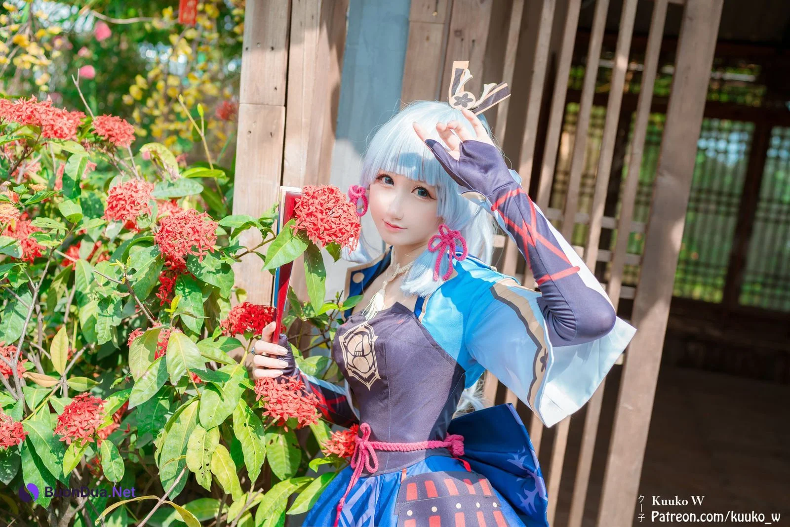 KuukoW クー子 Cosplay Ayaka kamisato - Photo 2
