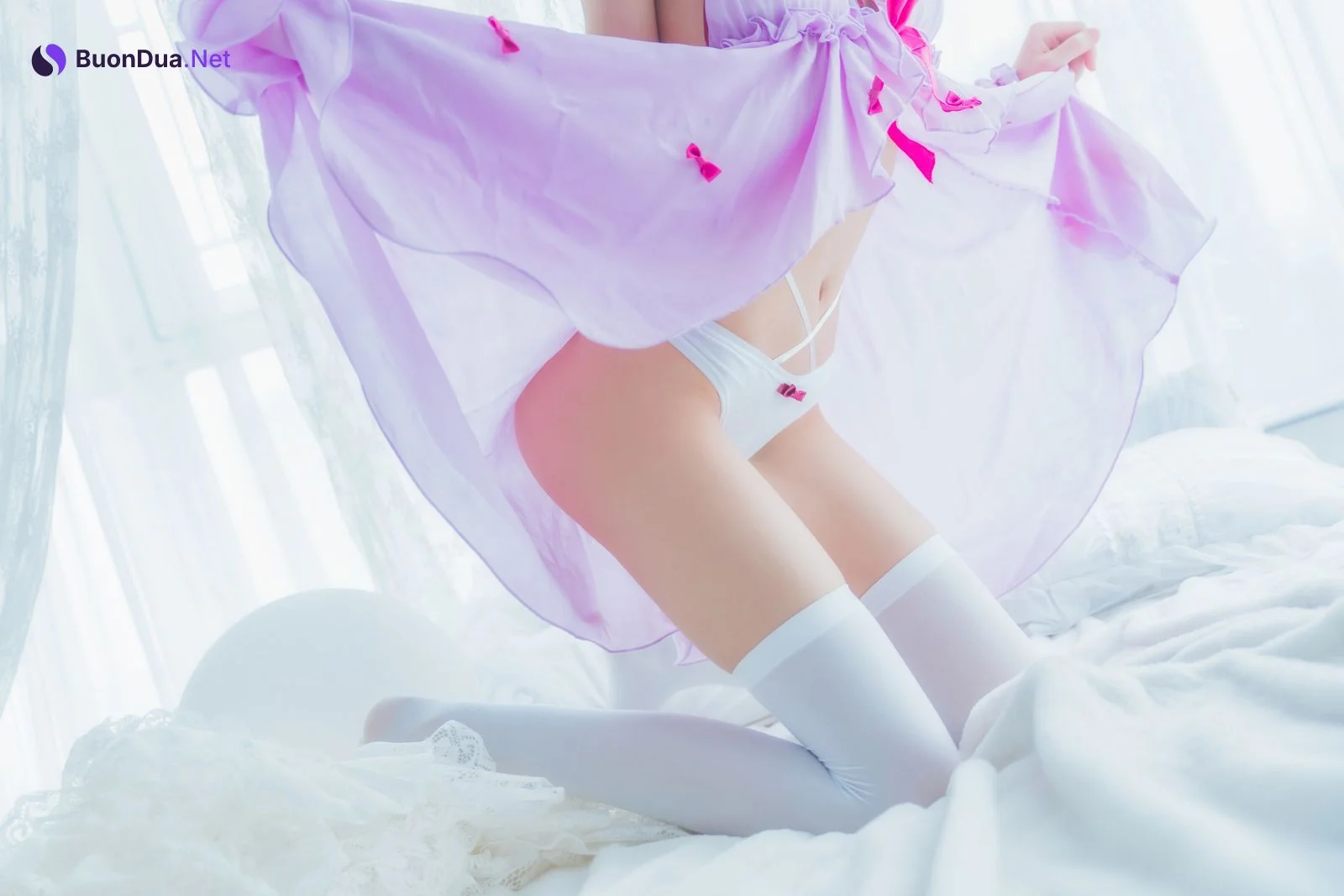 [桜桃喵] 加藤惠 Megumi Kato 紫色小睡裙 - Photo 15
