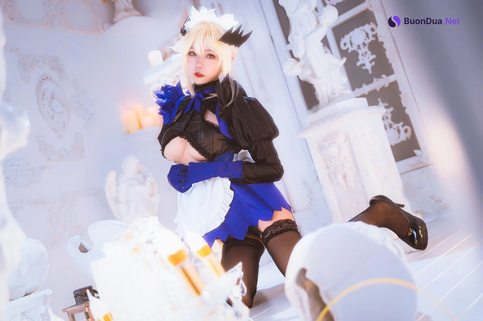 [Momoko葵葵] Artoria Pendragon Alter 黑枪呆女仆 - Photo 17