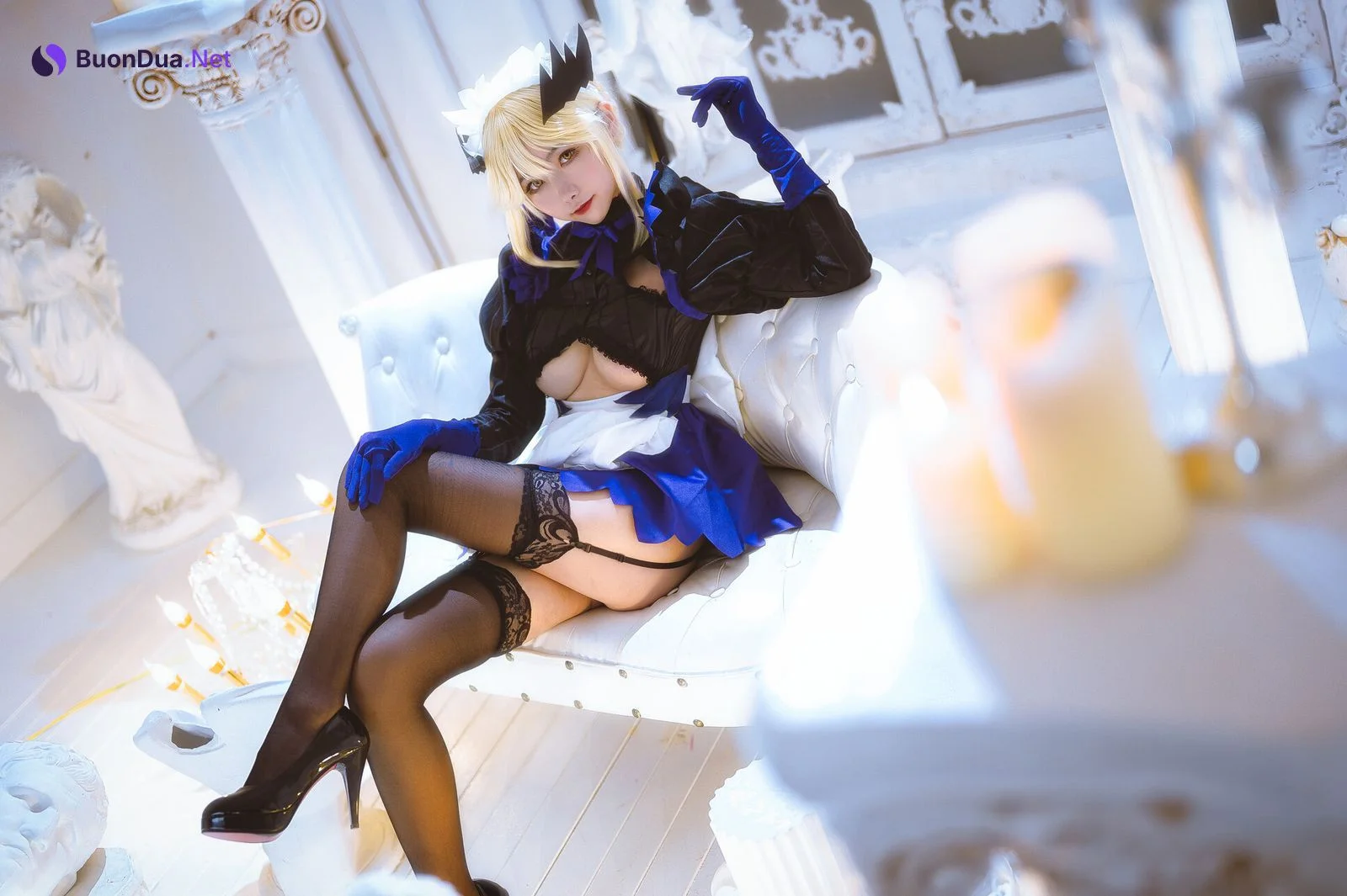 [Momoko葵葵] Artoria Pendragon Alter 黑枪呆女仆 - Photo 3