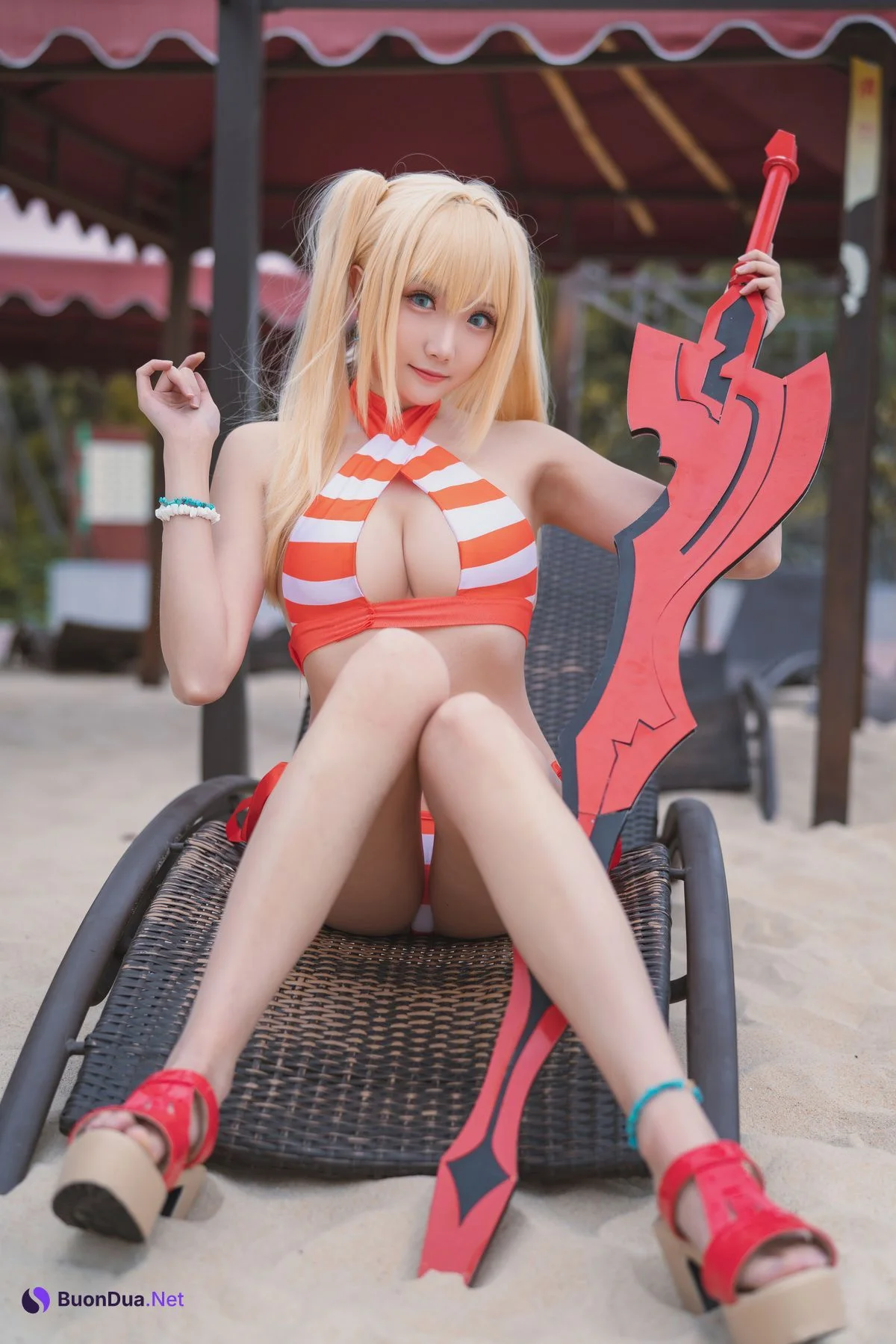 [瓜希酱] 尼禄水着 Nero Swimsuit - Photo 3