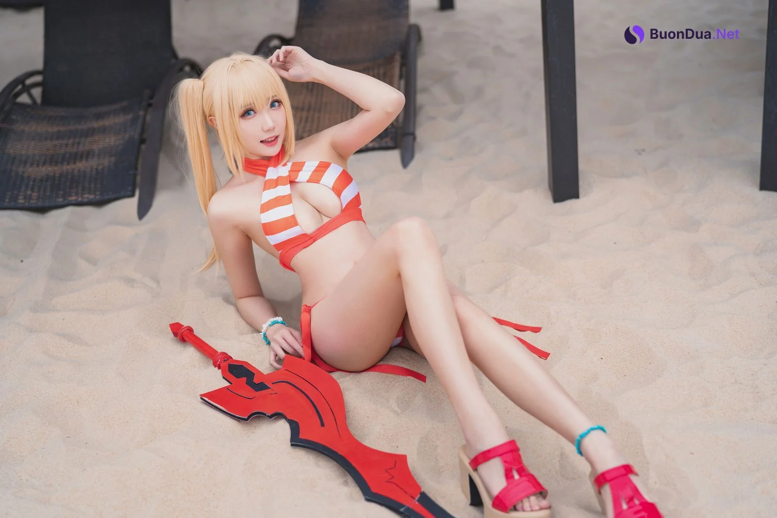 [瓜希酱] 尼禄水着 Nero Swimsuit - Photo 4
