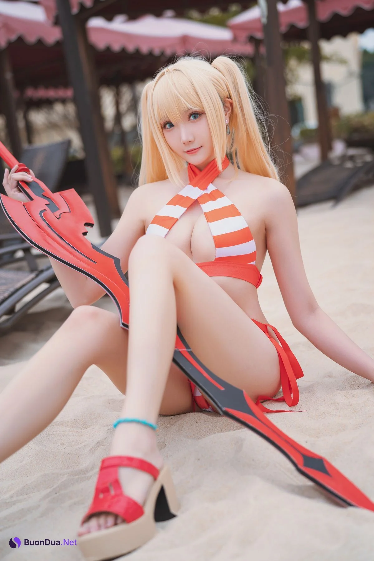 [瓜希酱] 尼禄水着 Nero Swimsuit - Photo 9