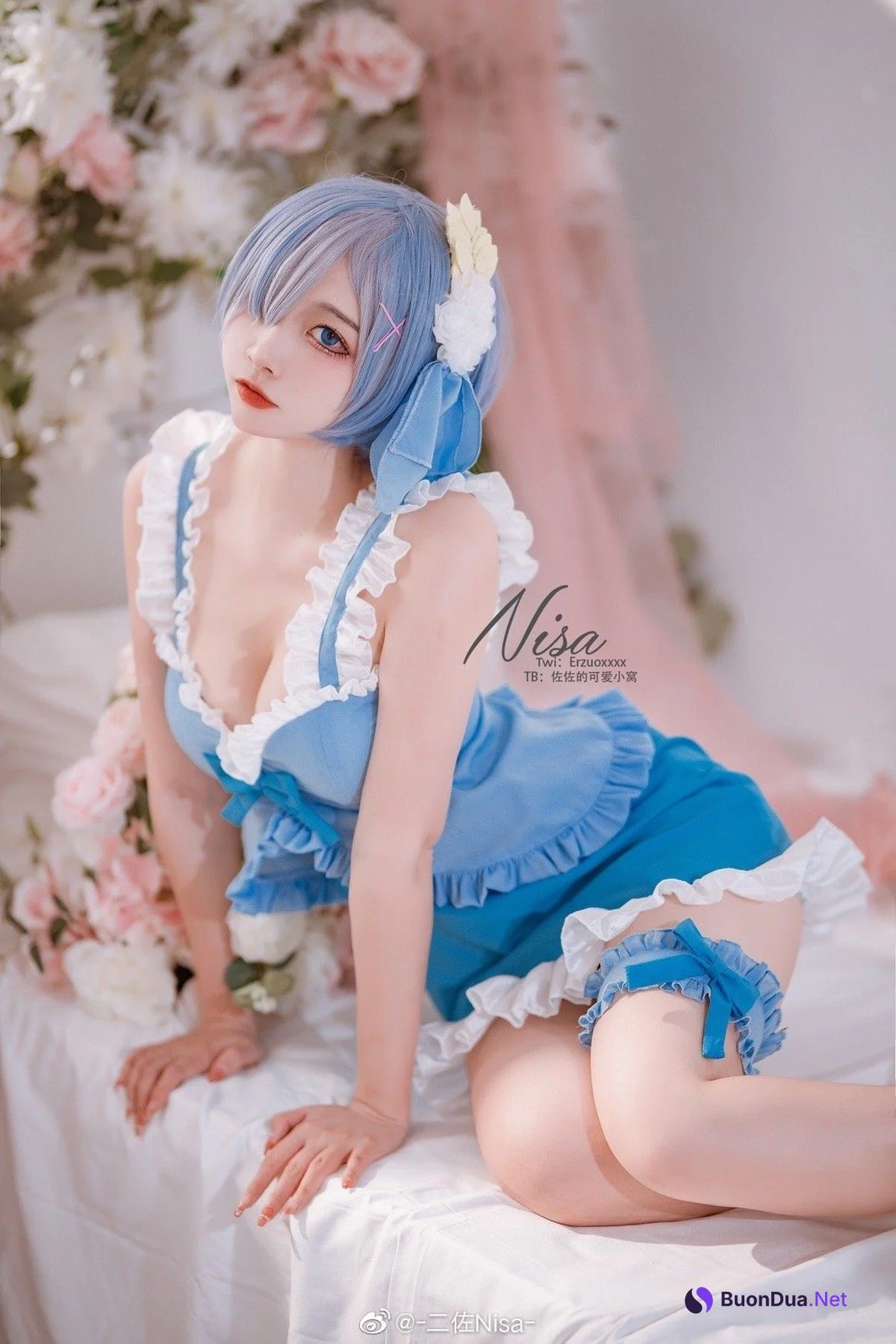 二佐Nisa Cosplay 蕾姆 - Photo 2