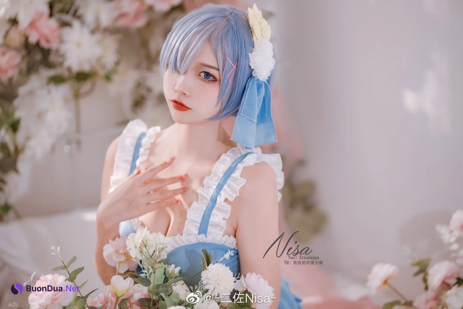 二佐Nisa Cosplay 蕾姆 - Photo 4
