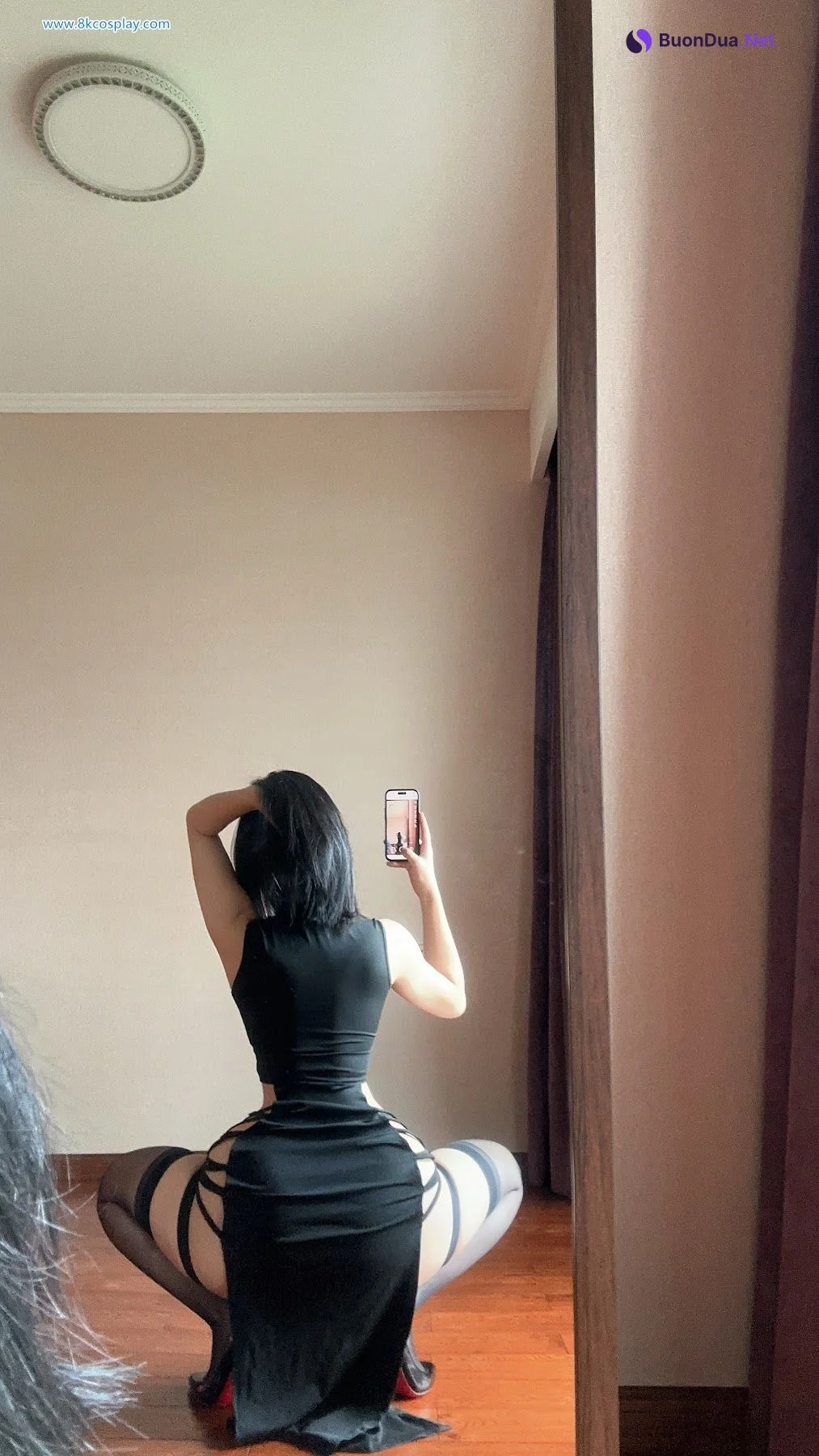 俏妞qiaoniuTT – 国风黑丝开叉旗袍 Sexy Black Qi Pao - Photo 10