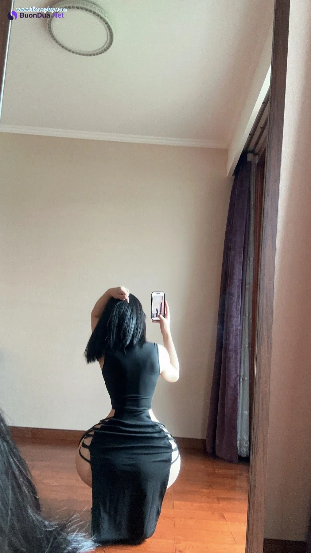 俏妞qiaoniuTT – 国风黑丝开叉旗袍 Sexy Black Qi Pao - Photo 11