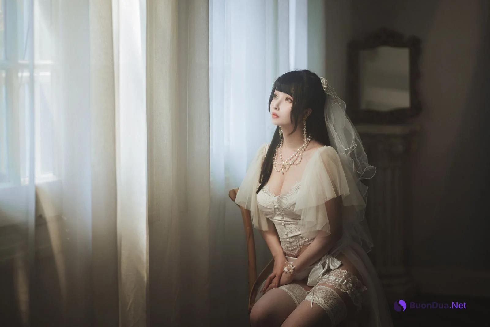 [Rioko凉凉子] 透明婚纱 - 사진 11
