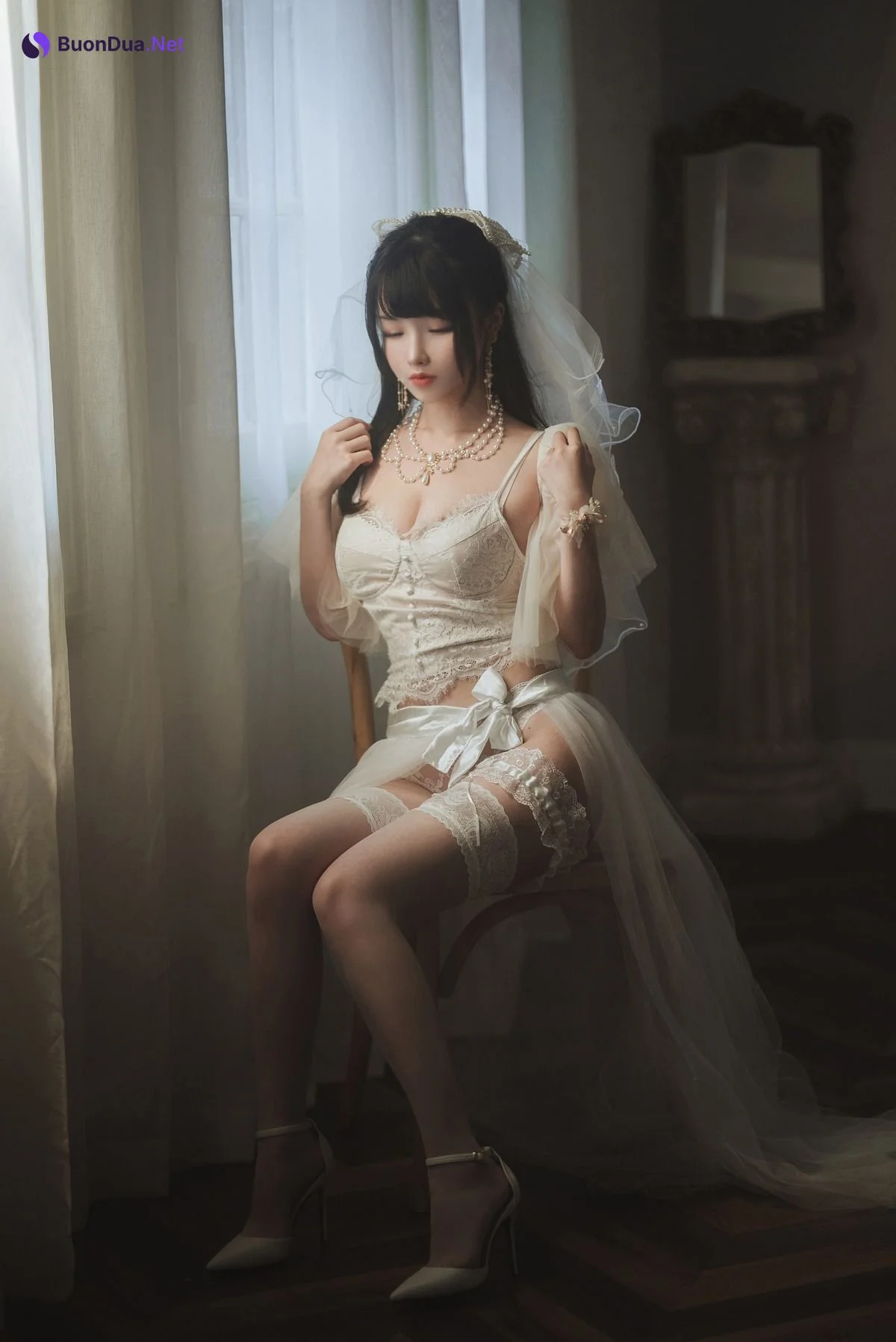 [Rioko凉凉子] 透明婚纱 - 사진 12