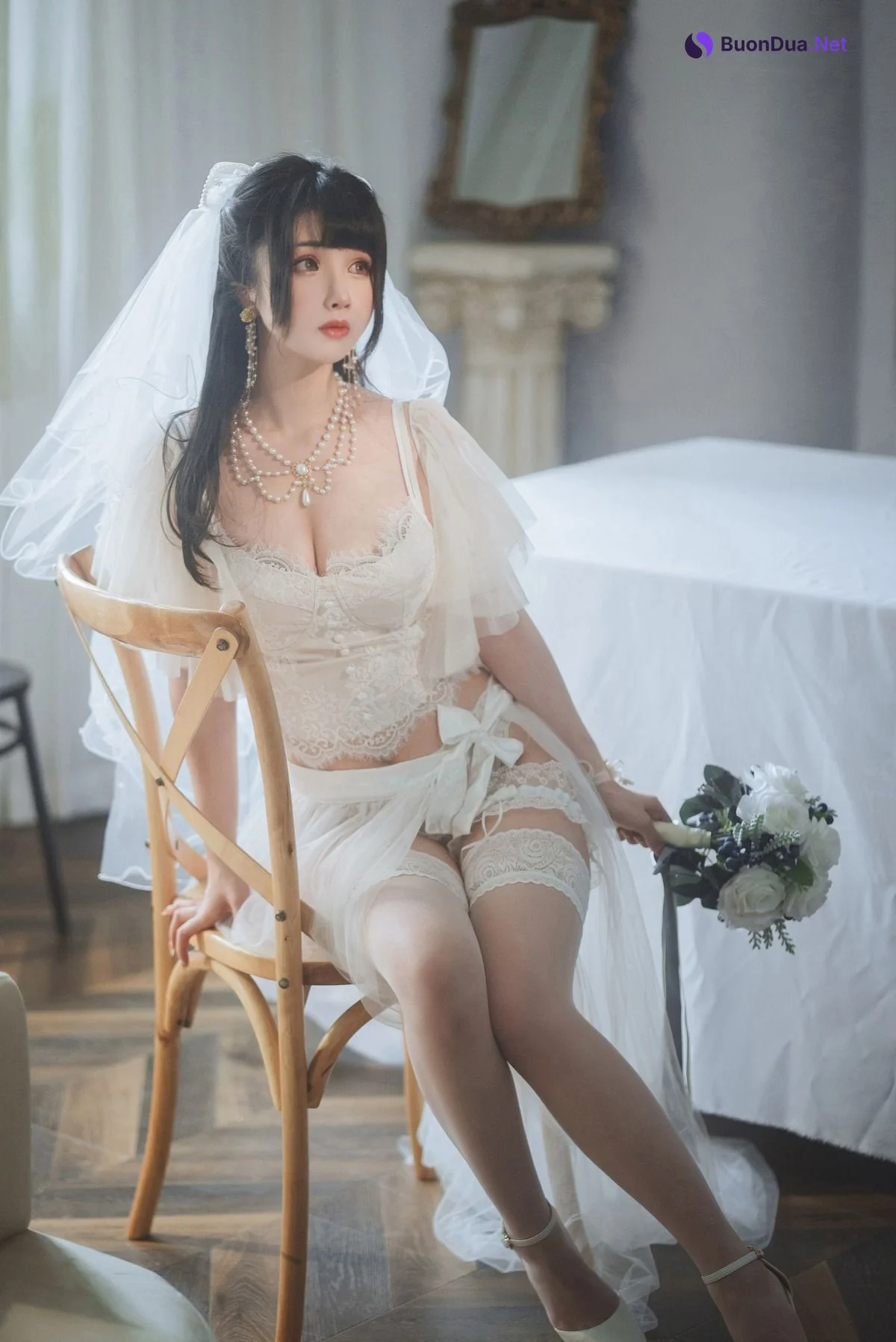 [Rioko凉凉子] 透明婚纱 - 사진 2