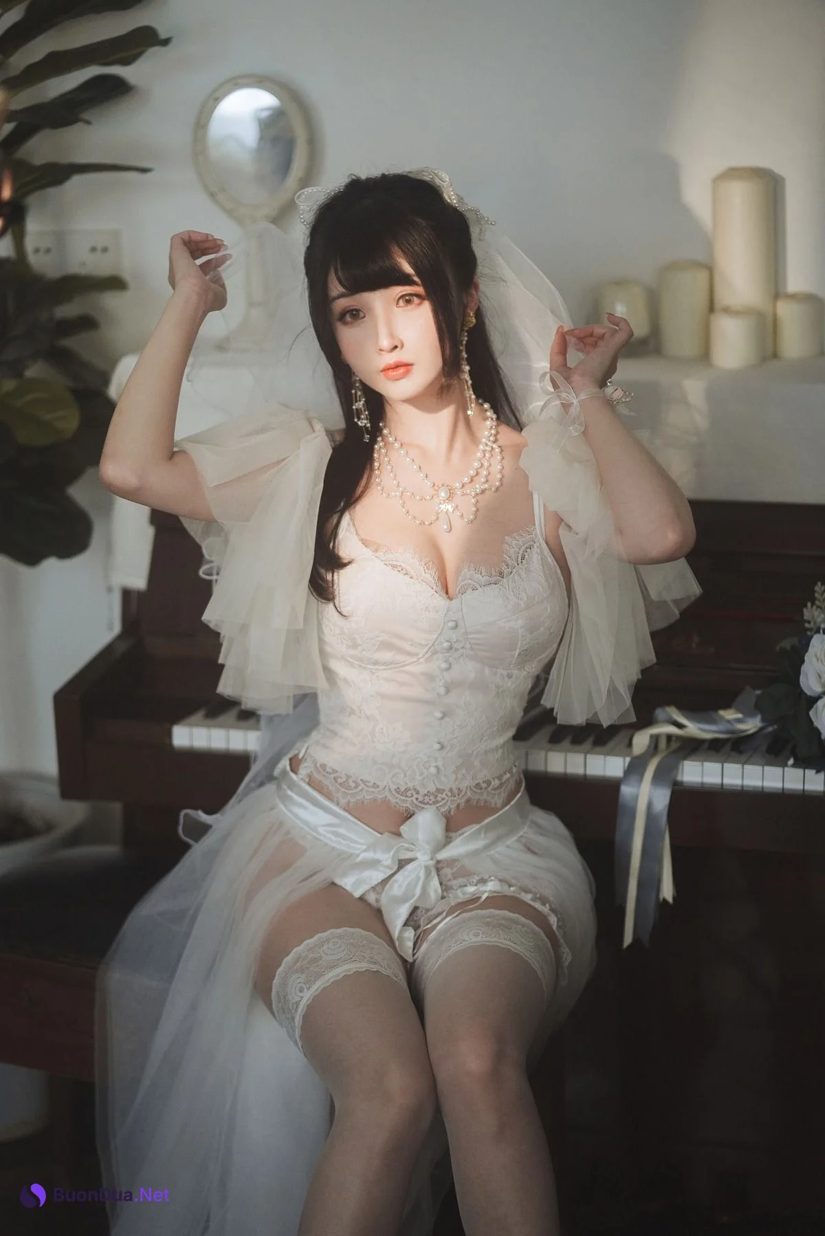 [Rioko凉凉子] 透明婚纱 - 사진 7
