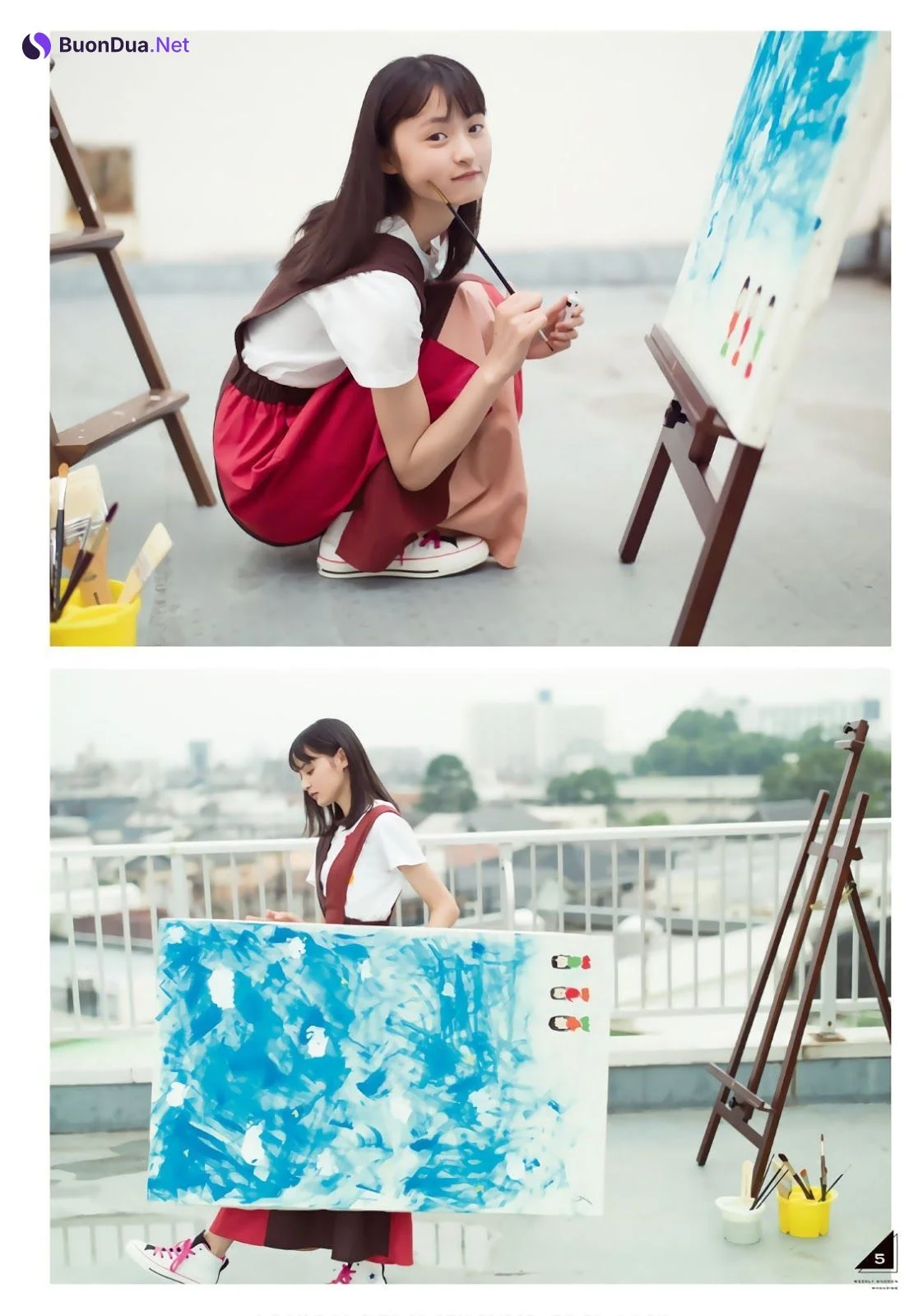 Sakura Endo 遠藤さくら, Ayame Tsutsui 筒井あやめ, Haruka Kaki 賀喜遥香, Shonen Magazine 2019 No.38 (少年マガジン 2019年38号) - รูปภาพ 11