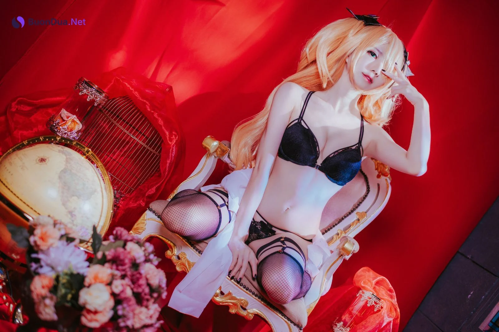 Sally多啦雪 Cosplay Fischl Gothic Lingerie - Photo 17