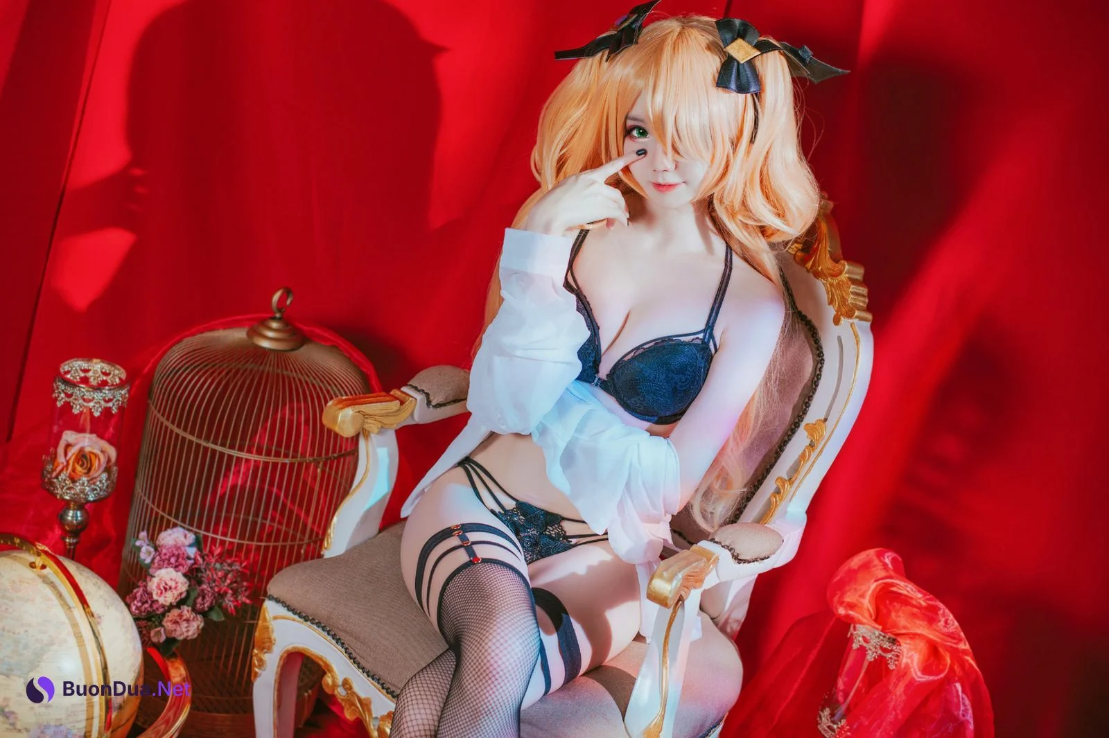 Sally多啦雪 Cosplay Fischl Gothic Lingerie - Photo 18