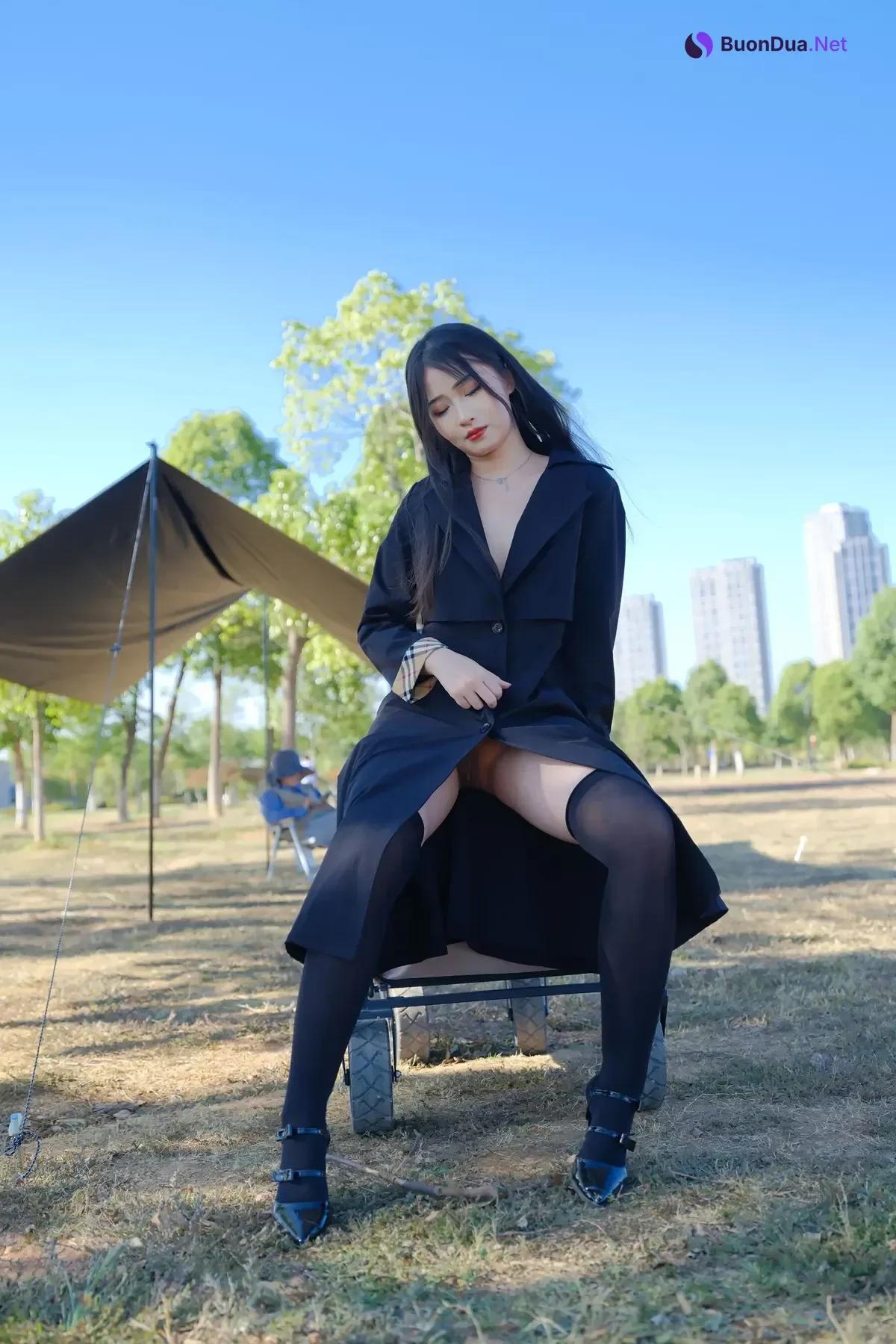 小泽 – 黑丝御姐 户外露出 Set.02 - 사진 10