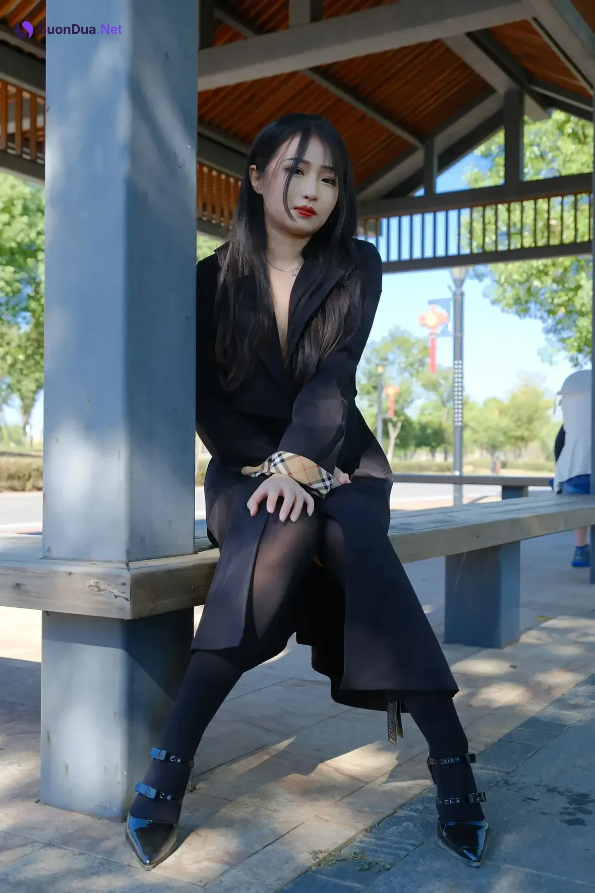 小泽 – 黑丝御姐 户外露出 Set.02 - 사진 18