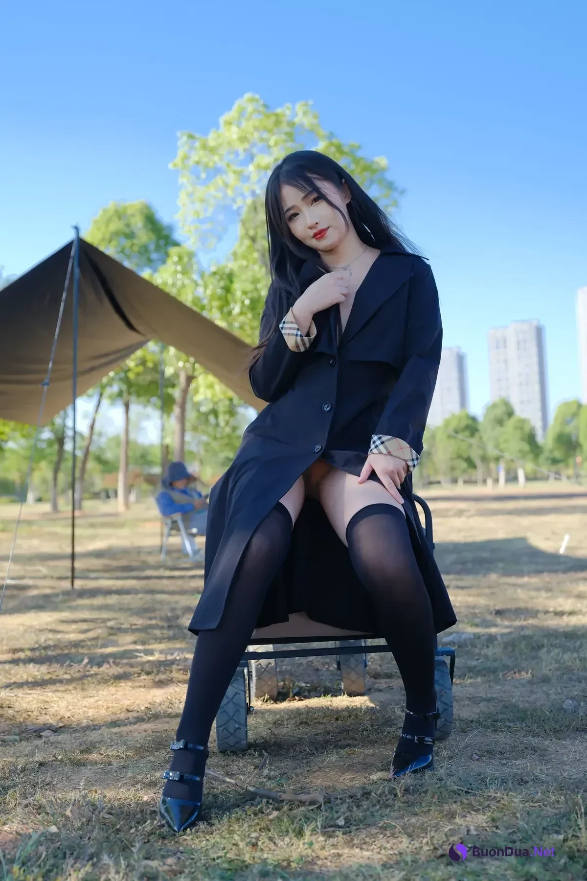 小泽 – 黑丝御姐 户外露出 Set.02 - 사진 5