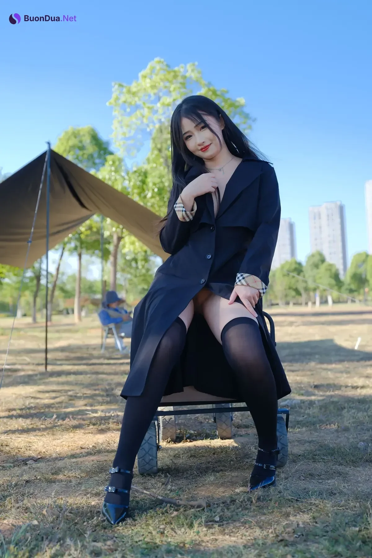 小泽 – 黑丝御姐 户外露出 Set.02 - 사진 6