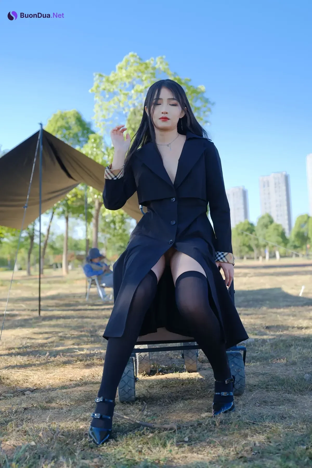 小泽 – 黑丝御姐 户外露出 Set.02 - 사진 8