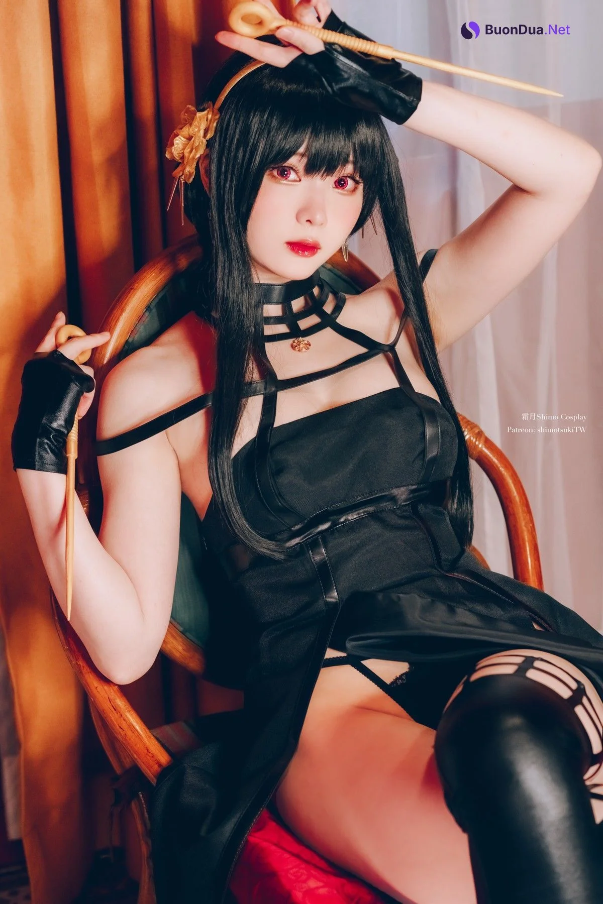 霜月shimo Cosplay 約兒黑禮服＋內衣睡裙 - 写真 7