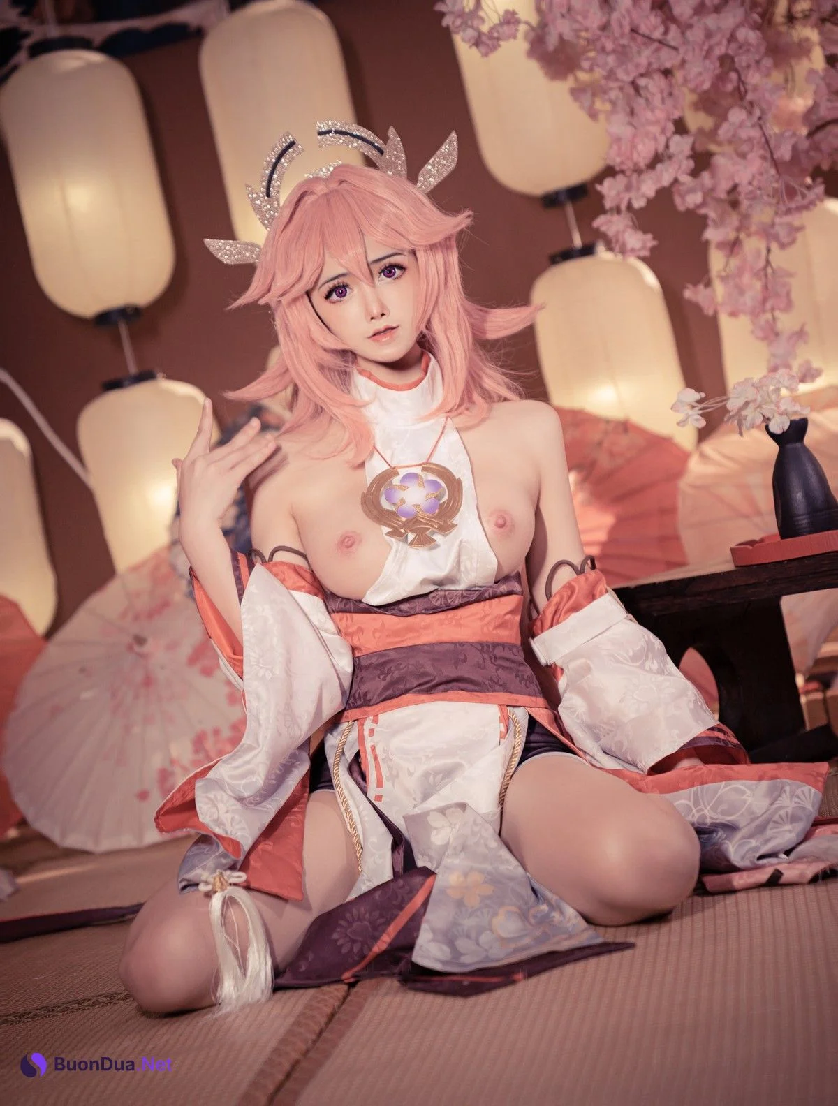 小礼好困 @SleeppyLee1 Cosplay 八重神子 - Photo 11